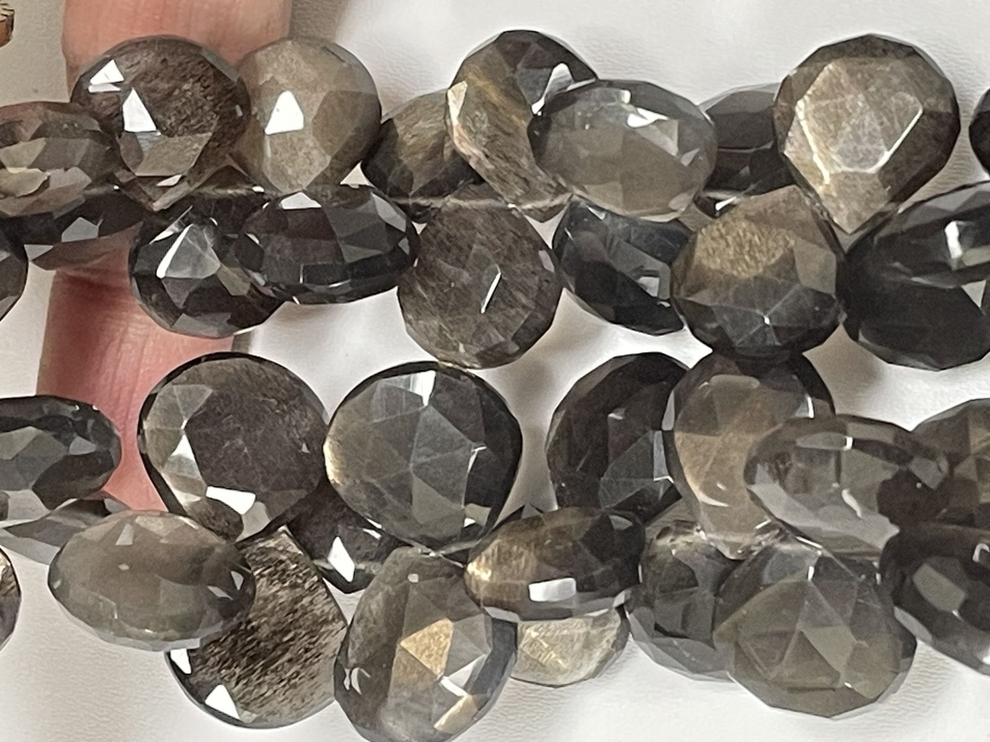 Gold Shine Moonstone Heart Faceted