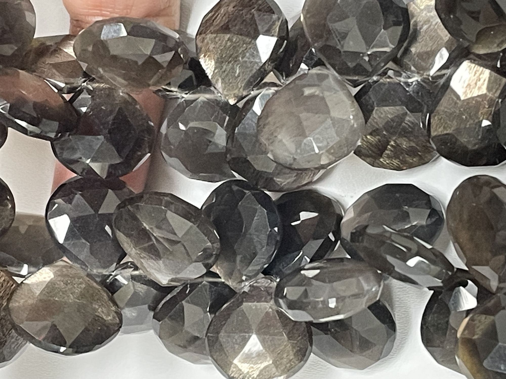 Gold Shine Moonstone Heart Faceted