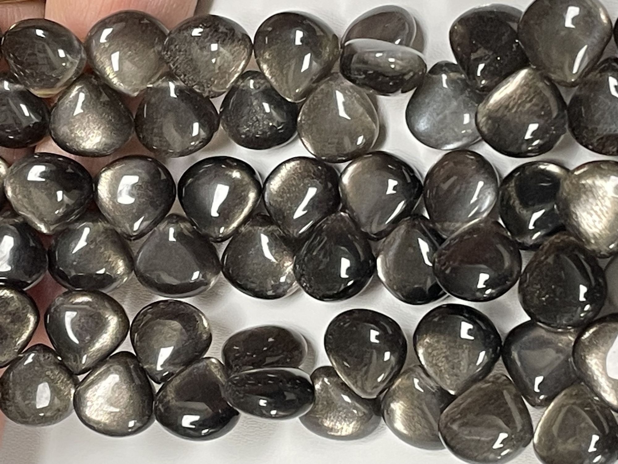 Moonstone Gold Shine Heart Smooth