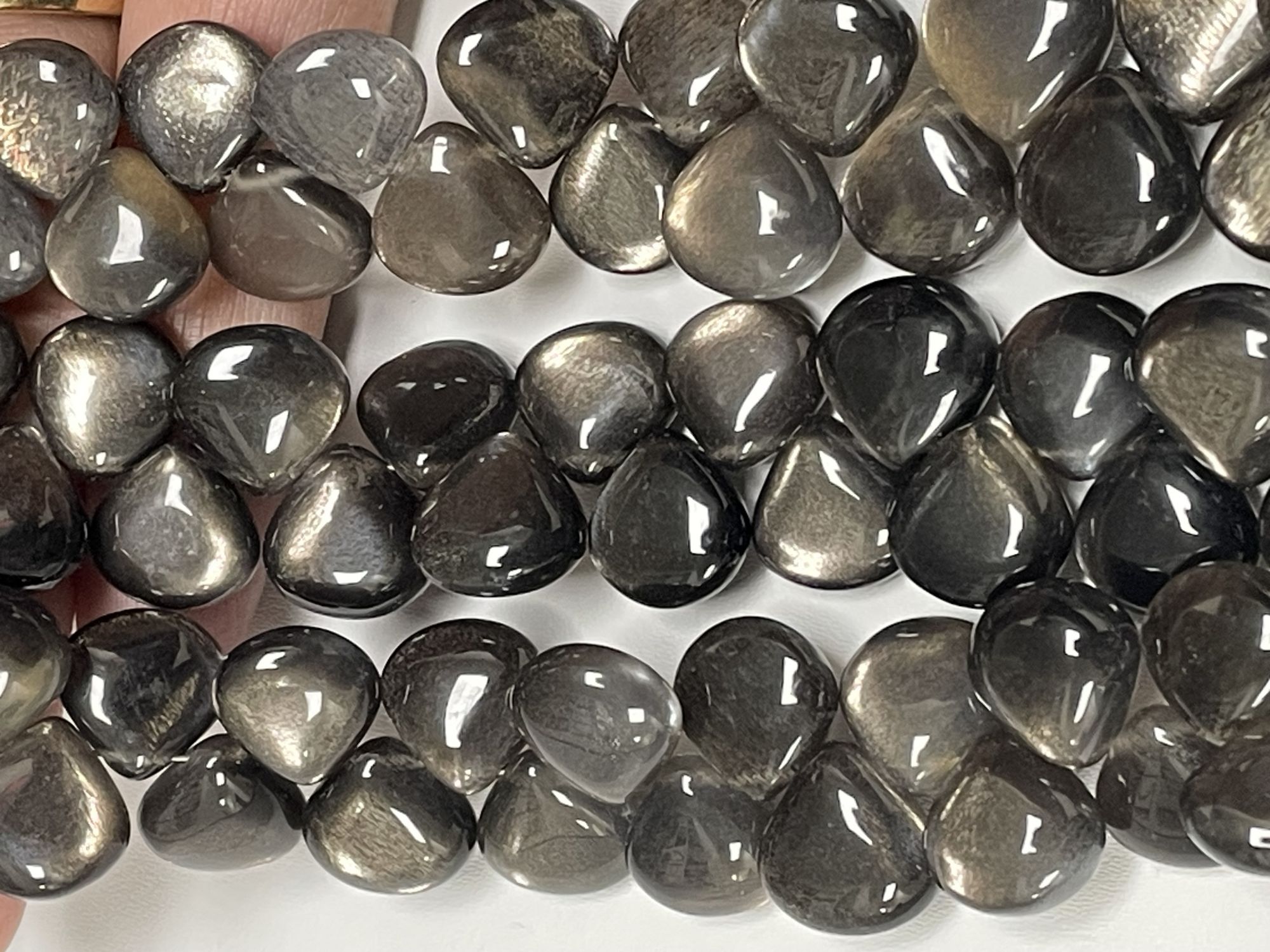 Moonstone Gold Shine Heart Smooth