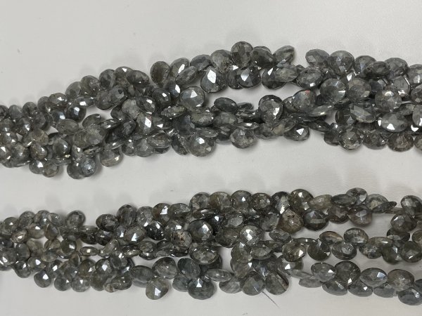 Grey Silverite Heart faceted
