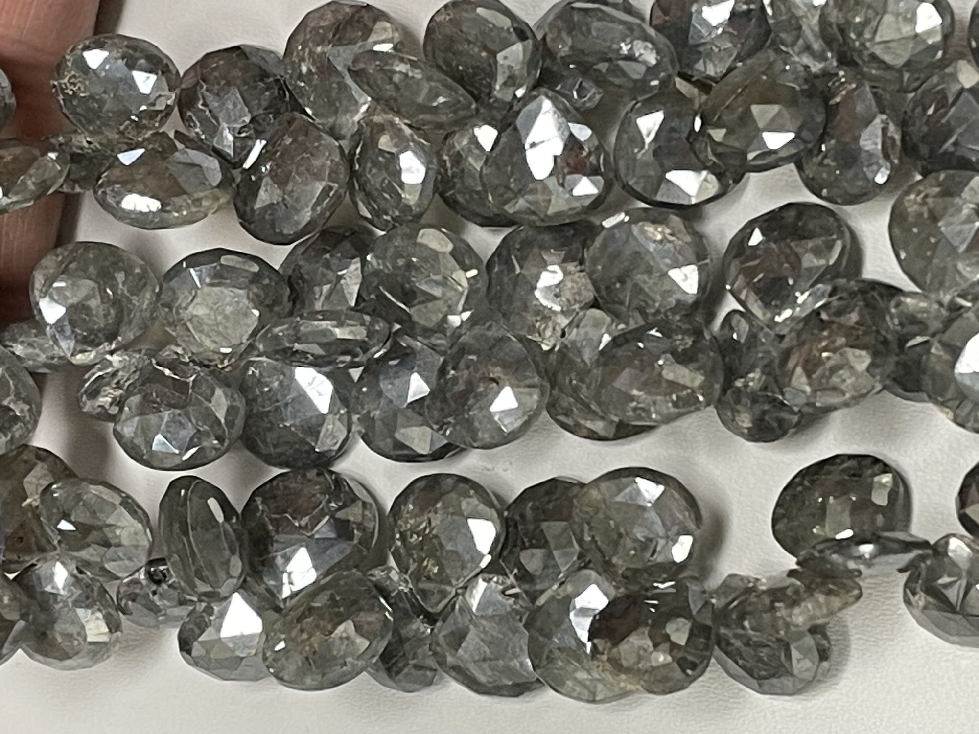 Grey Silverite Heart faceted