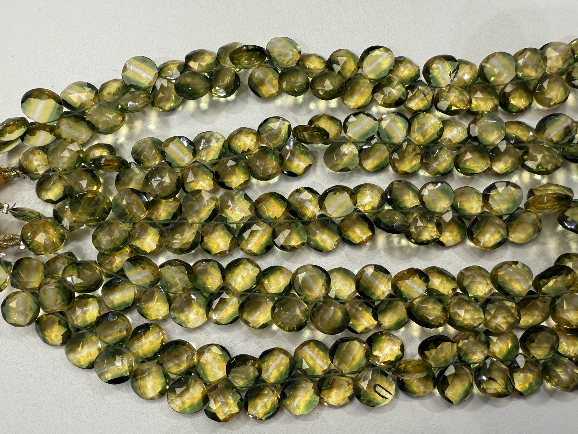 Bi Color Hydro Quartz Heart Faceted