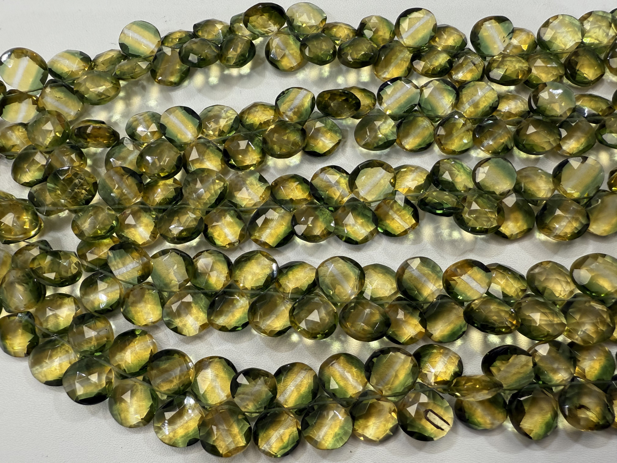 Bi Color Hydro Quartz Heart Faceted