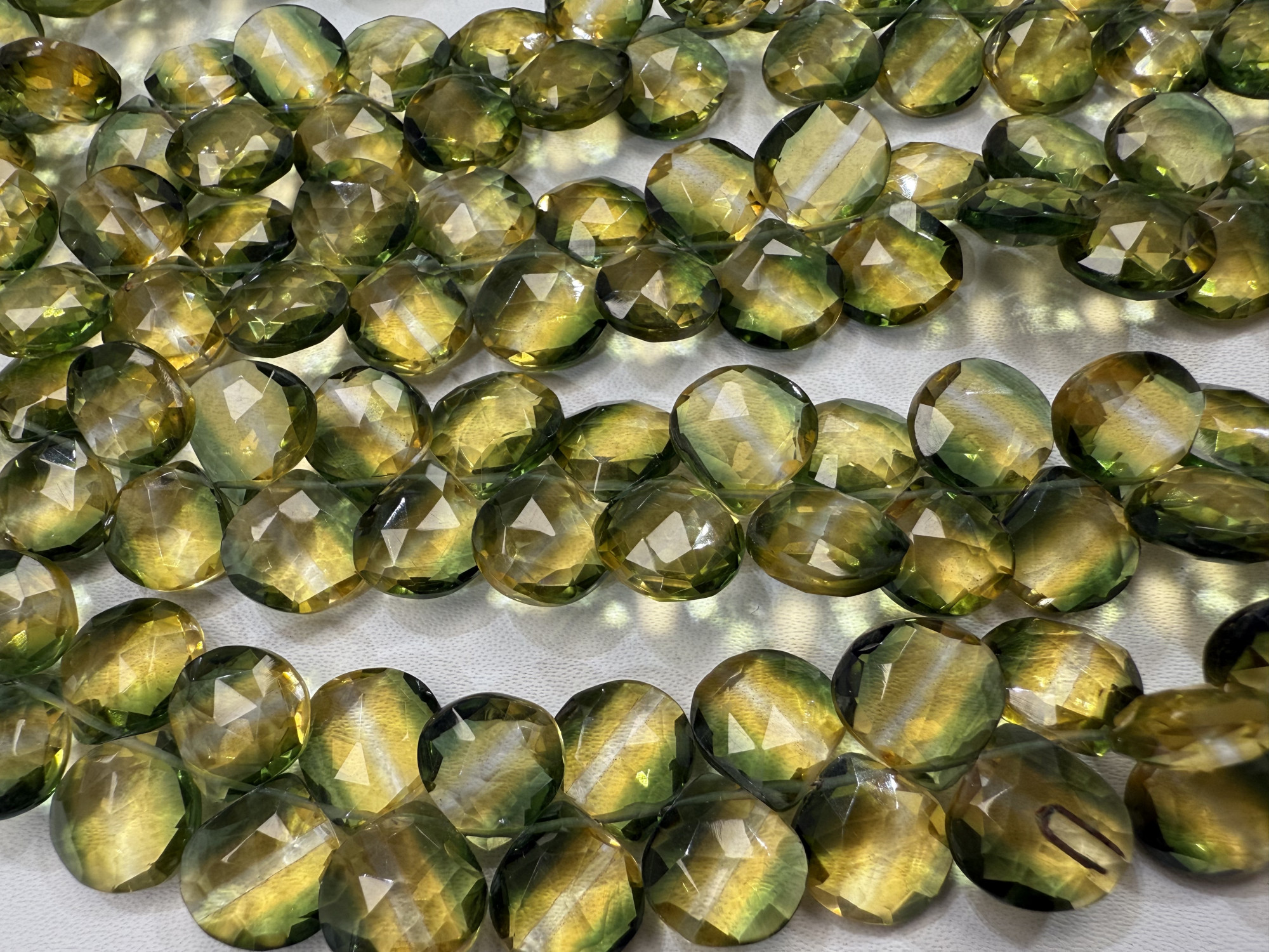 Bi Color Hydro Quartz Heart Faceted