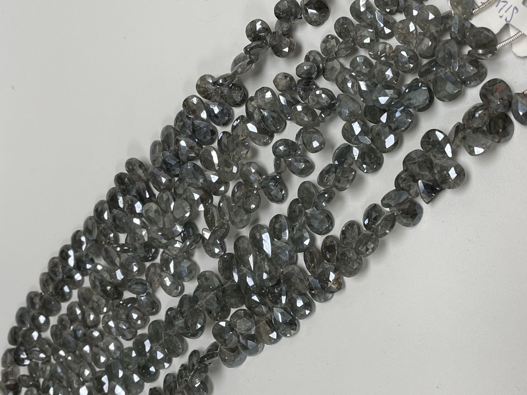 Grey Silverite Pear Faceted