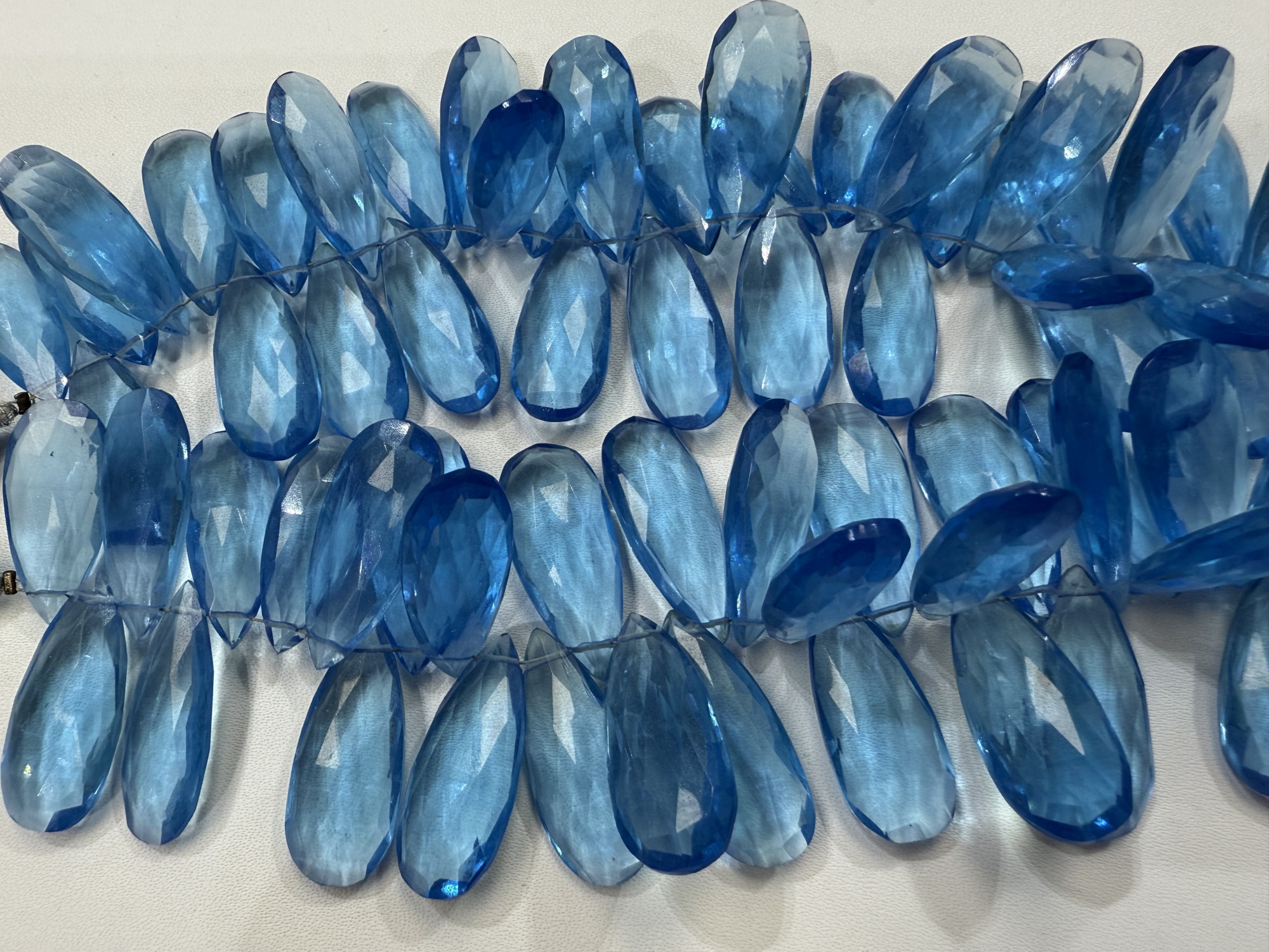 Blue Hydro Quartz Long Pear Faceted