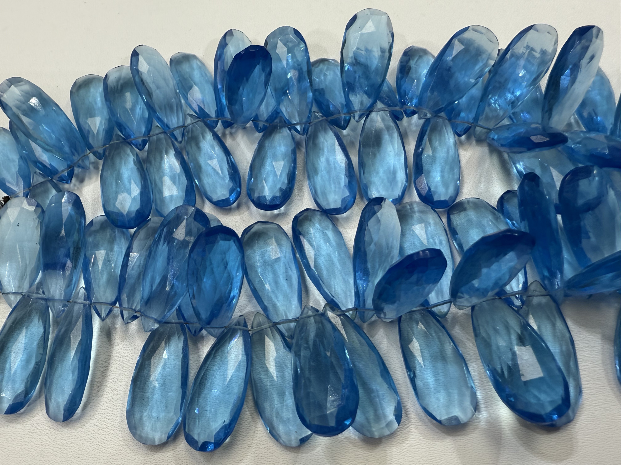 Blue Hydro Quartz Long Pear Faceted