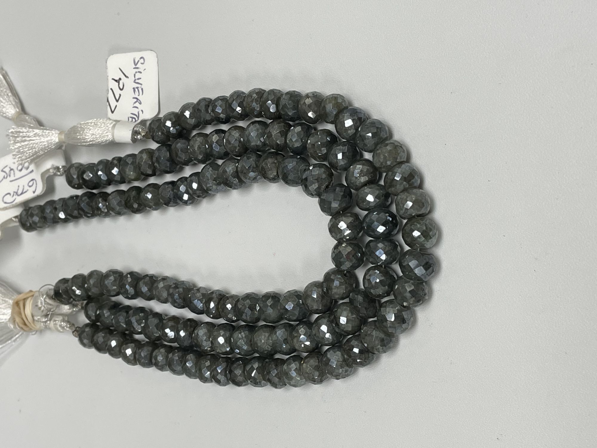 Grey Silverite Rondelle Faceted