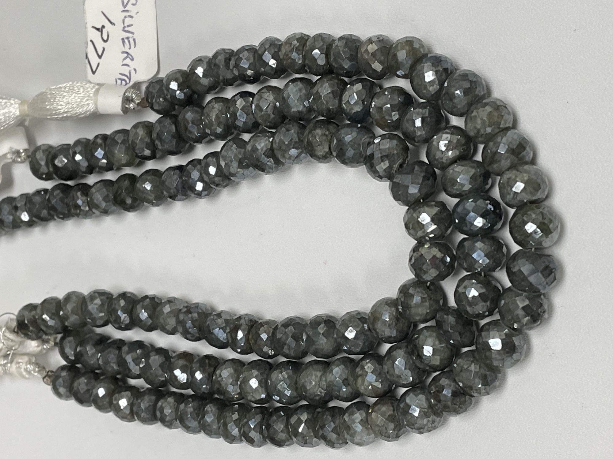 Grey Silverite Rondelle Faceted