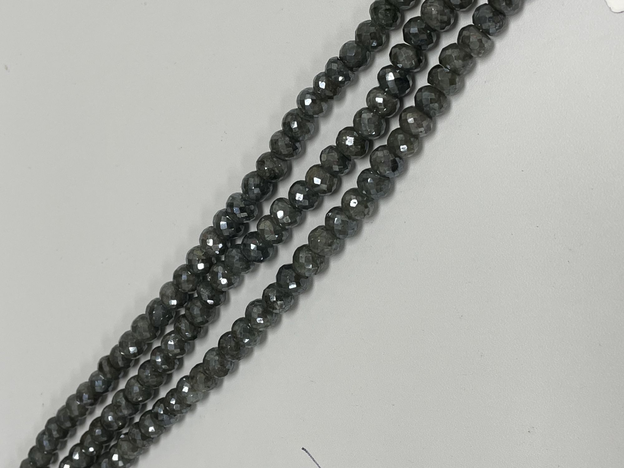 Grey Silverite Rondelle Faceted