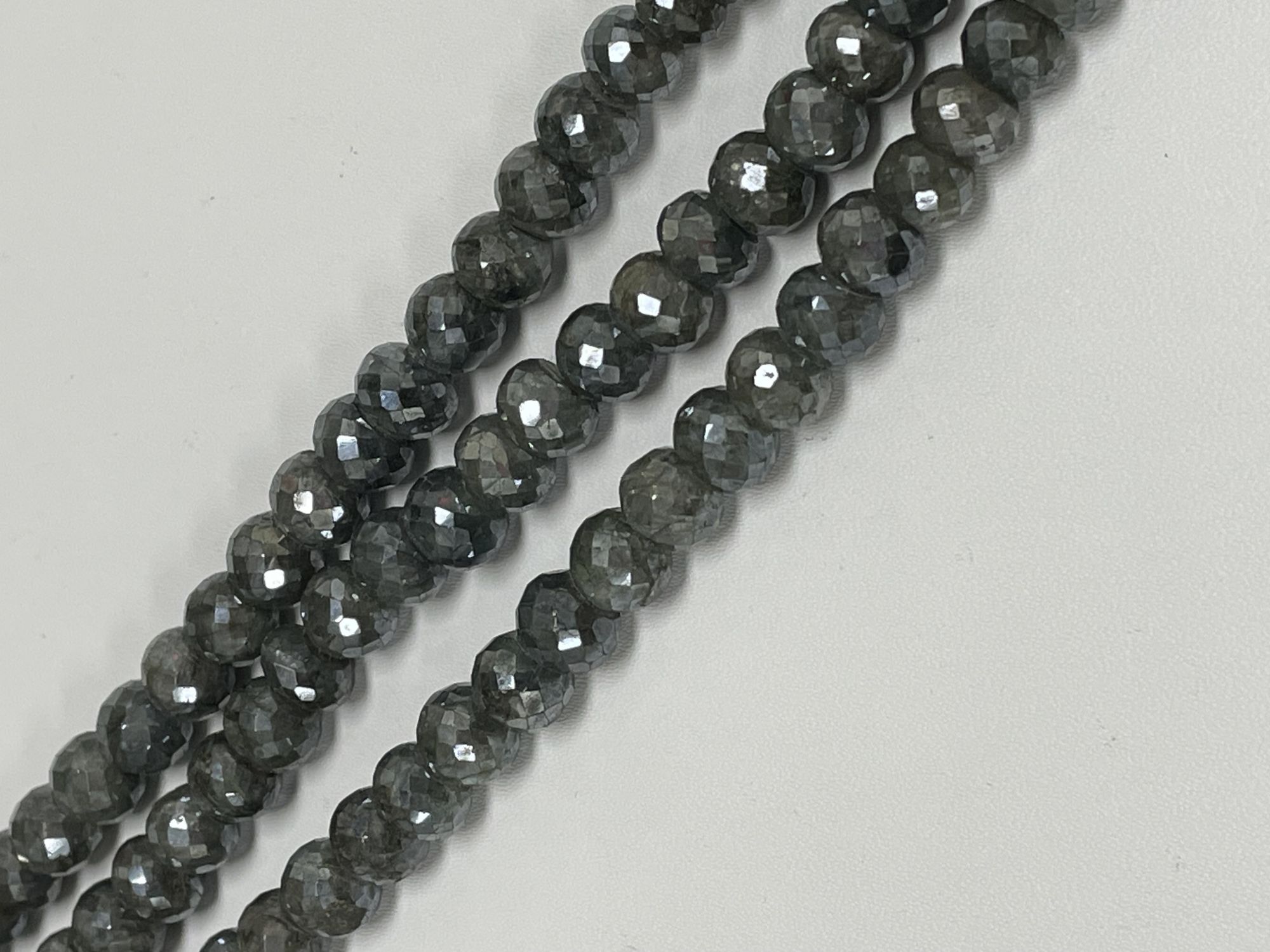 Grey Silverite Rondelle Faceted