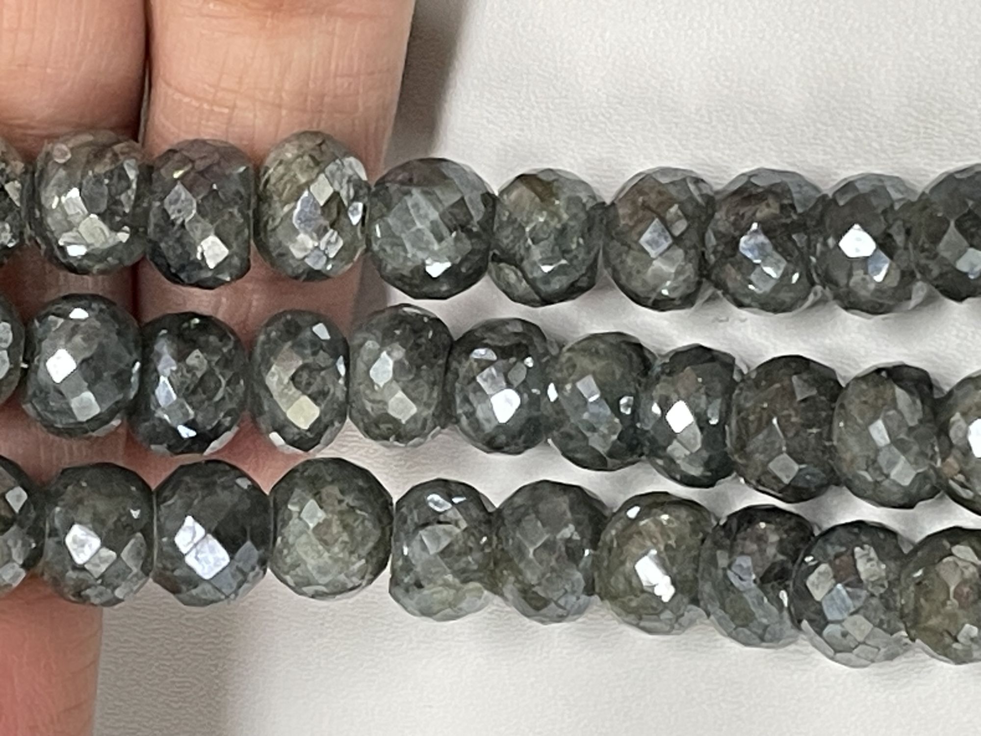 Grey Silverite Rondelle Faceted