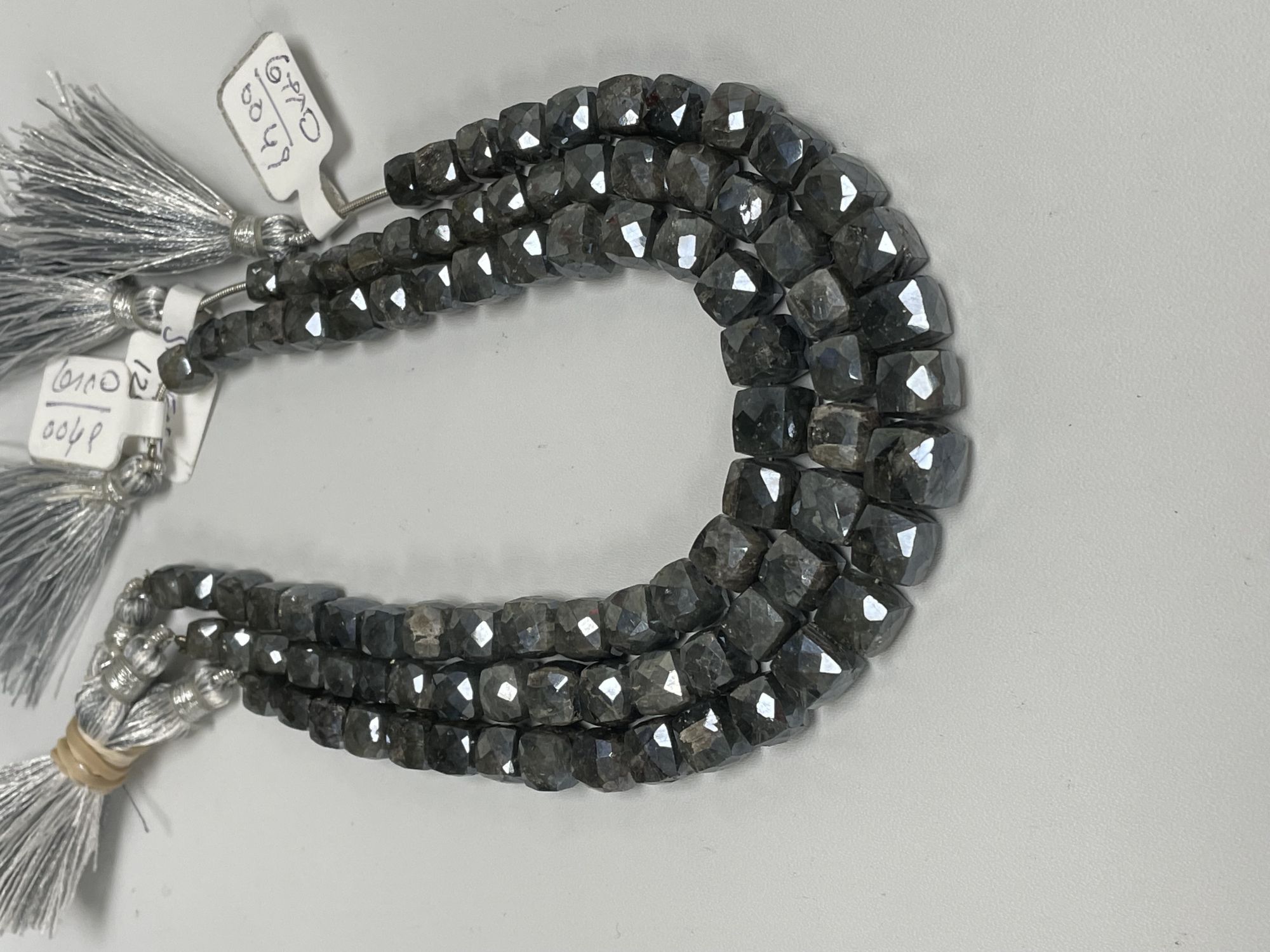 Grey Silverite Cube Faceted