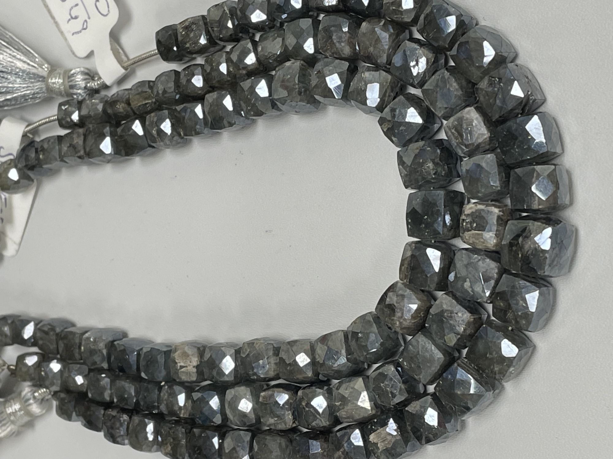 Grey Silverite Cube Faceted