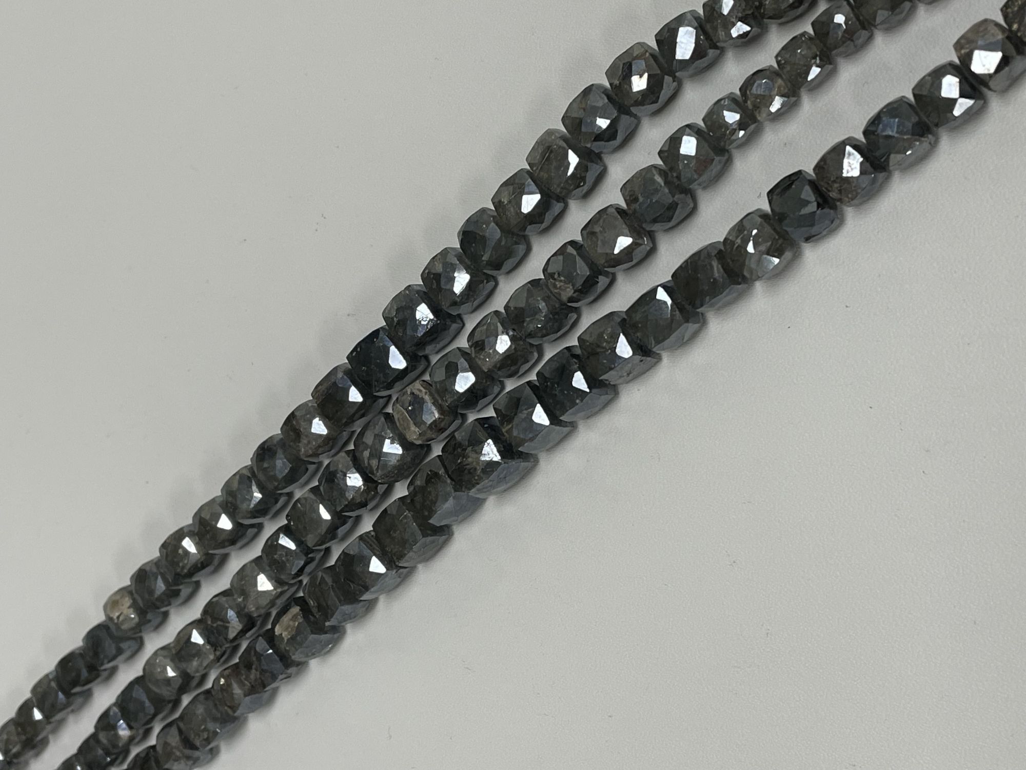 Grey Silverite Cube Faceted