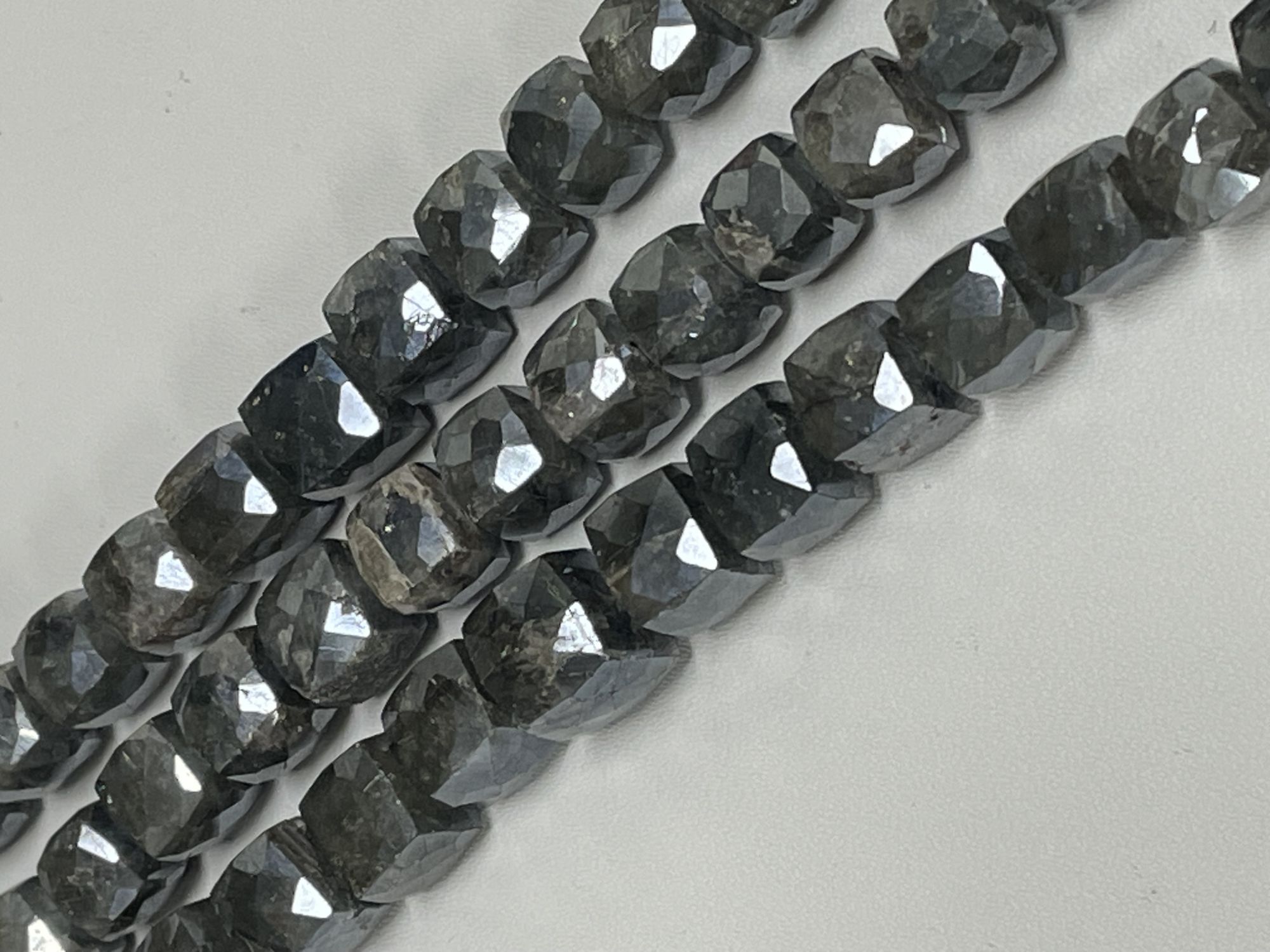 Grey Silverite Cube Faceted