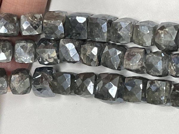 Grey Silverite Cube Faceted