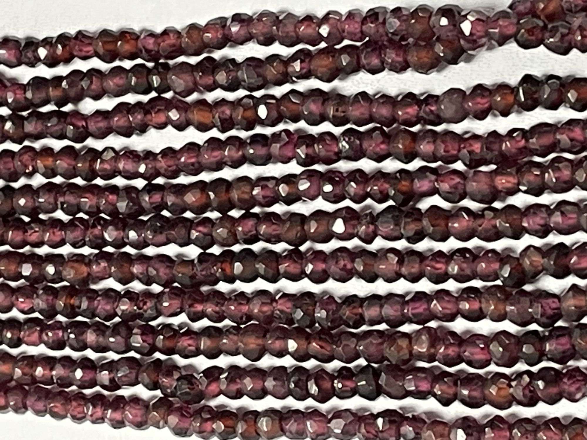 Rhodolite Garnet Rondelle Faceted