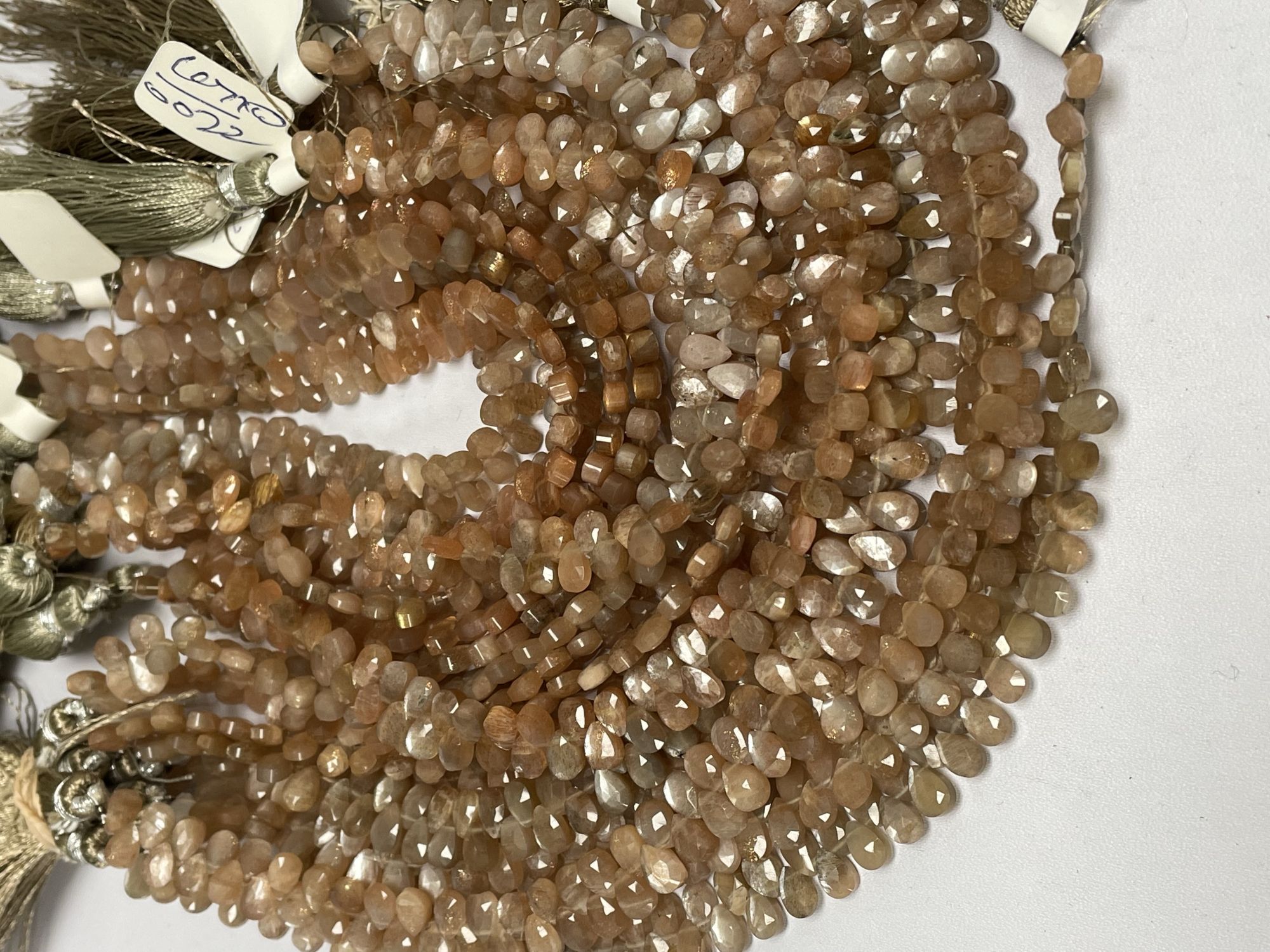 Gold Shine Moonstone Pear Faceted