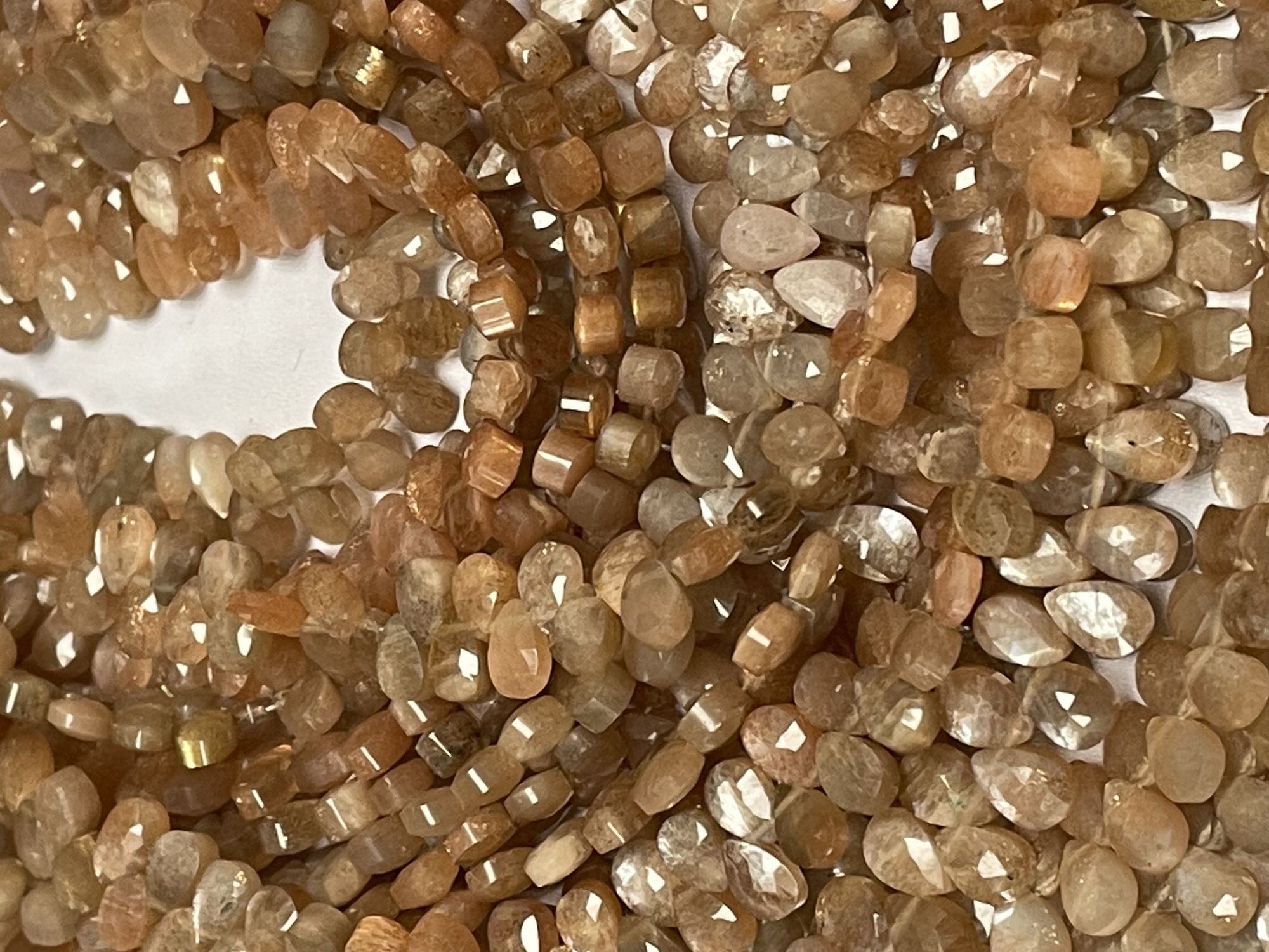 Gold Shine Moonstone Pear Faceted