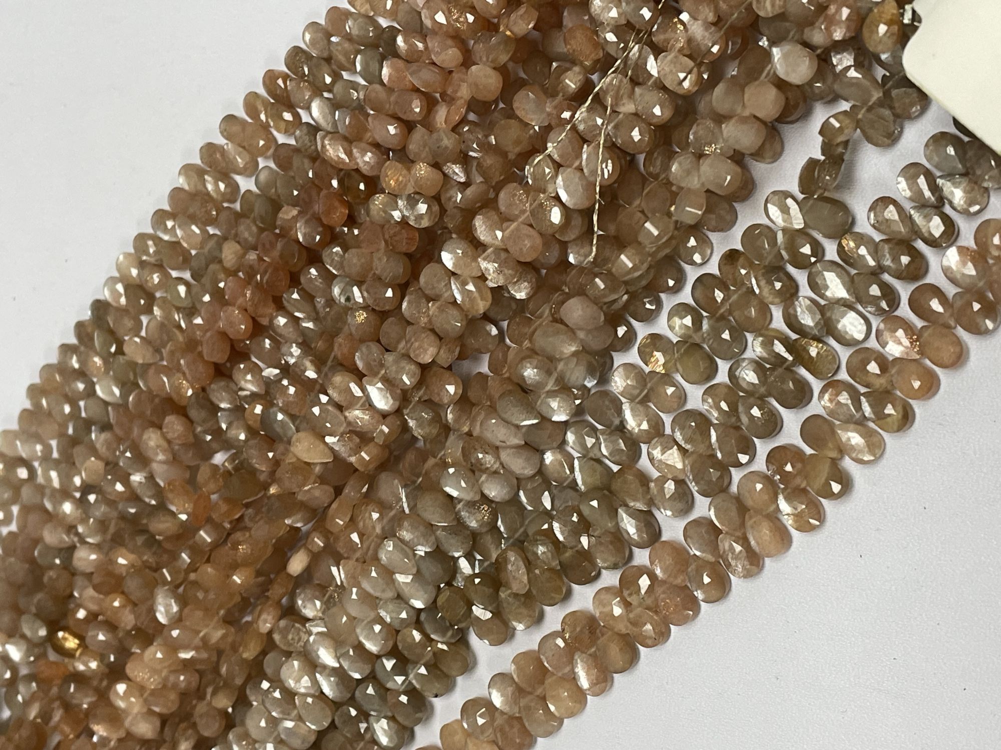 Gold Shine Moonstone Pear Faceted