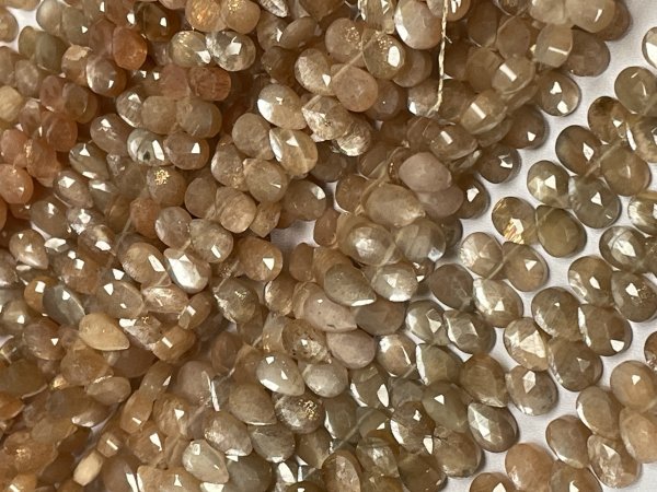 Gold Shine Moonstone Pear Faceted