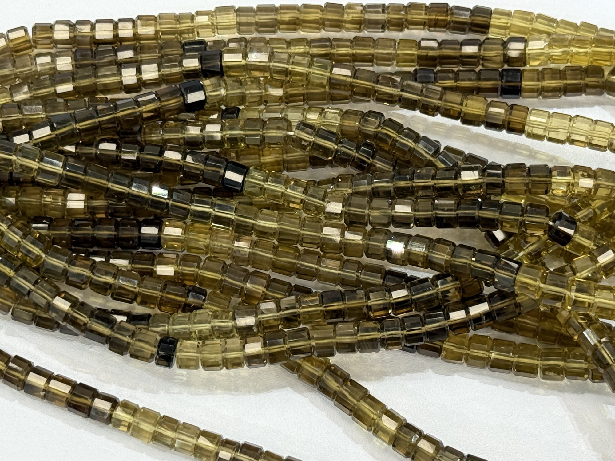 Beer Whisky Quartz Heishi Faceted