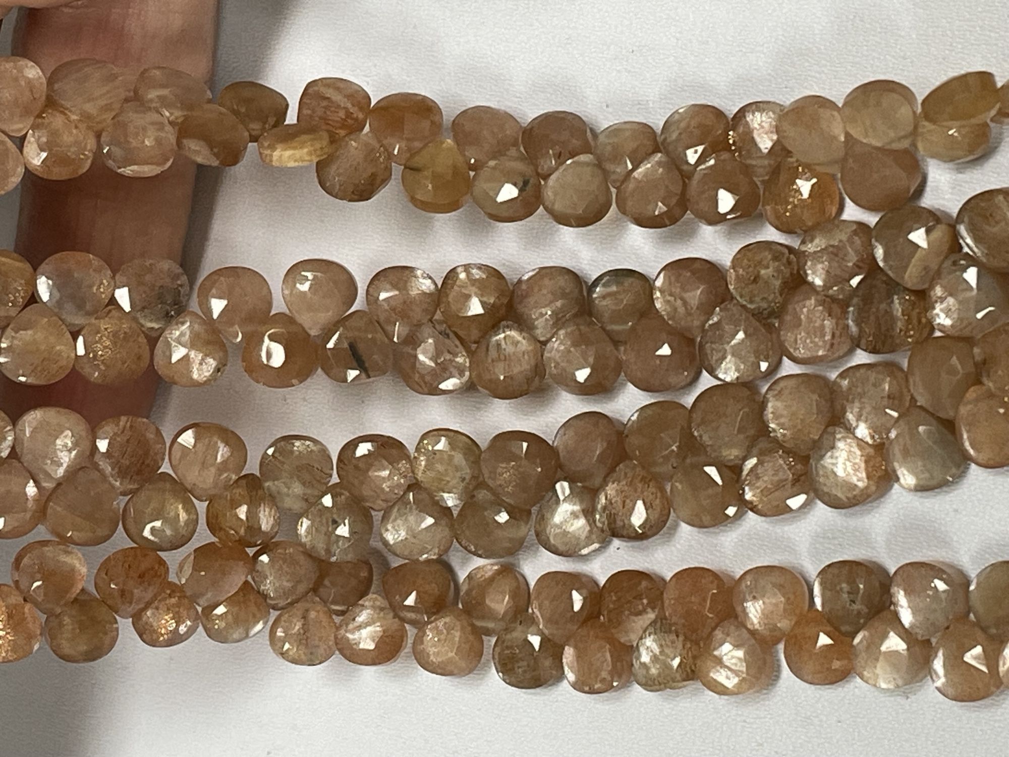 Gold Shine Moonstone Heart Faceted