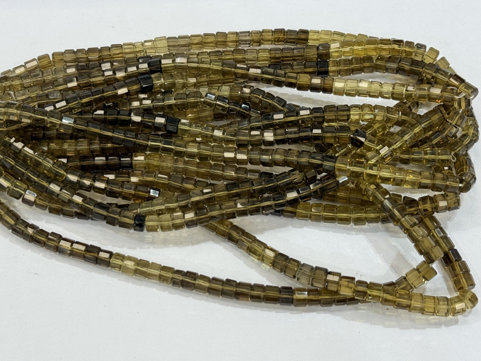 Beer Whisky Quartz Heishi Faceted