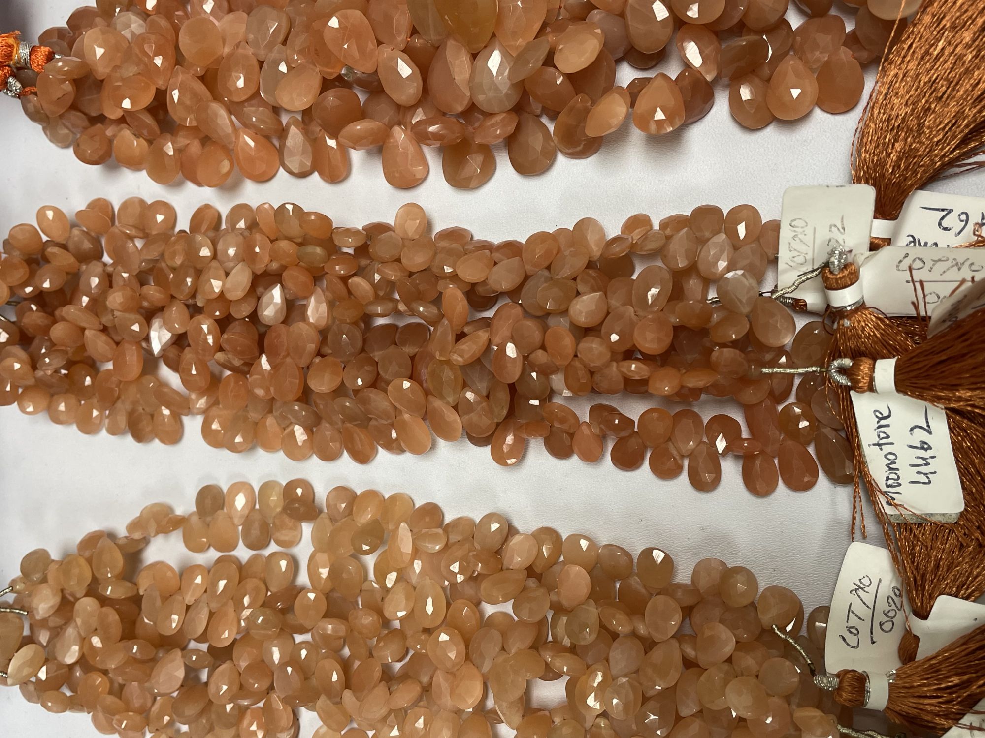 Peach Moonstone Pear Faceted