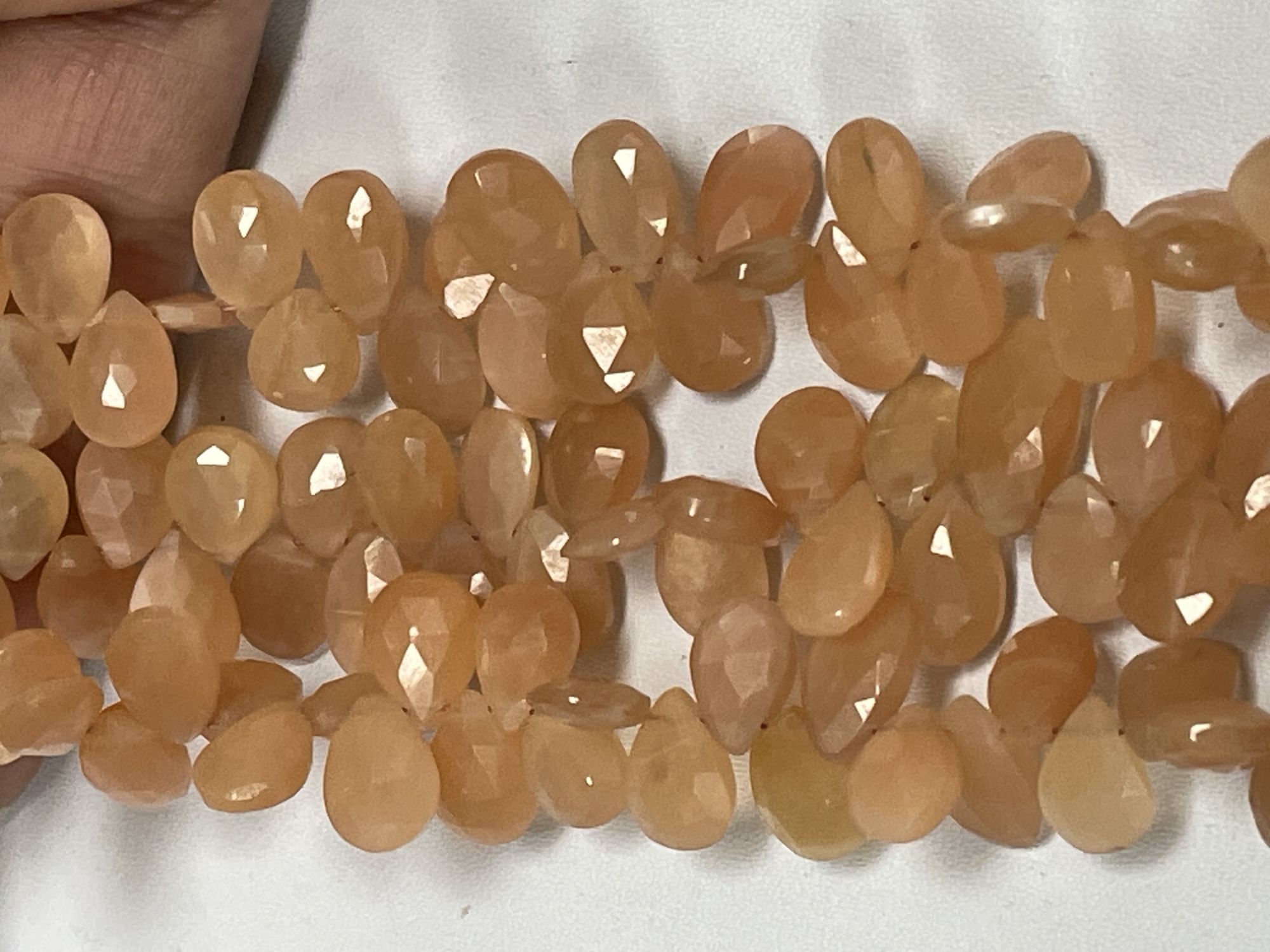 Peach Moonstone Pear Faceted