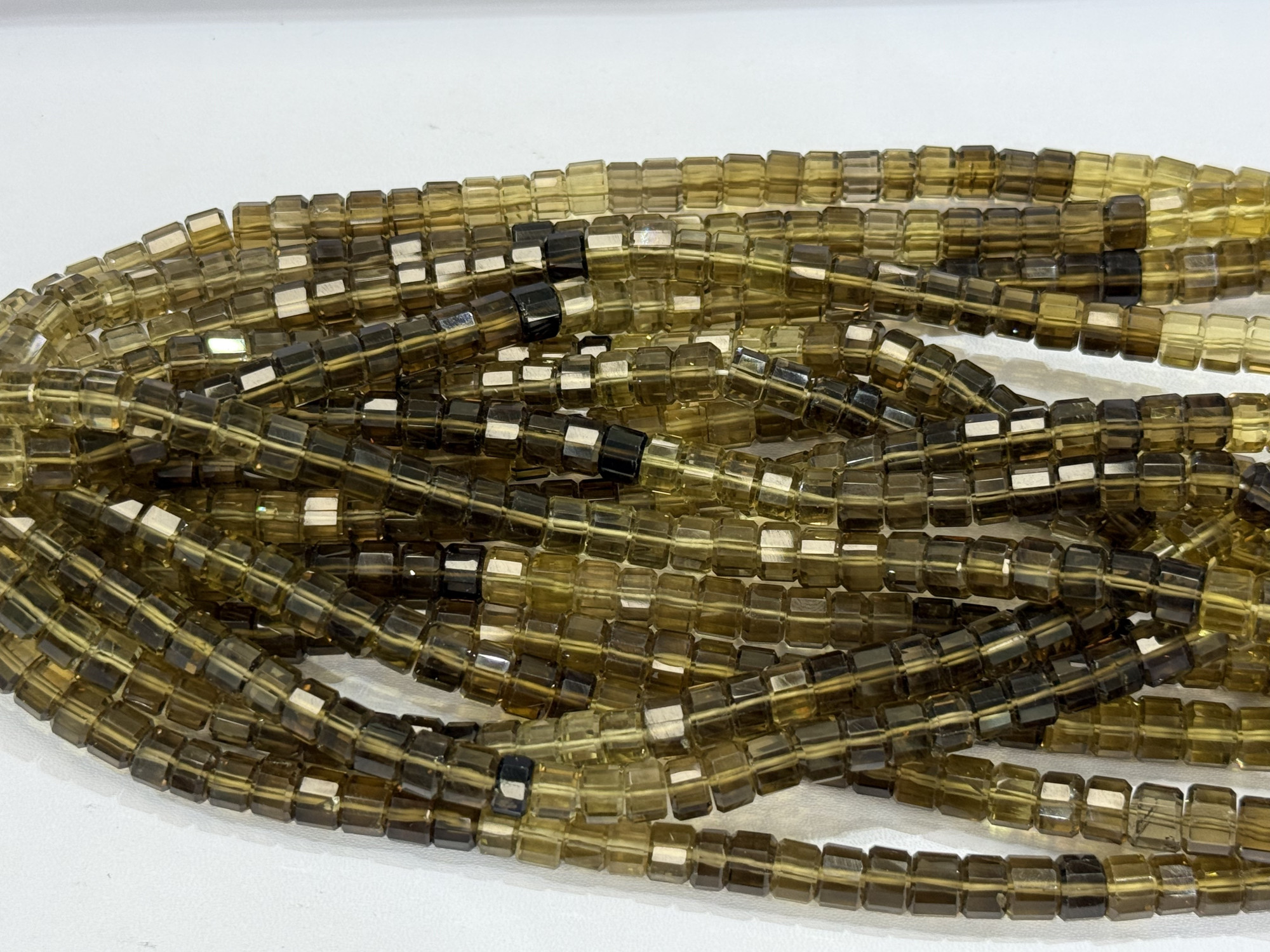 Beer Whisky Quartz Heishi Faceted