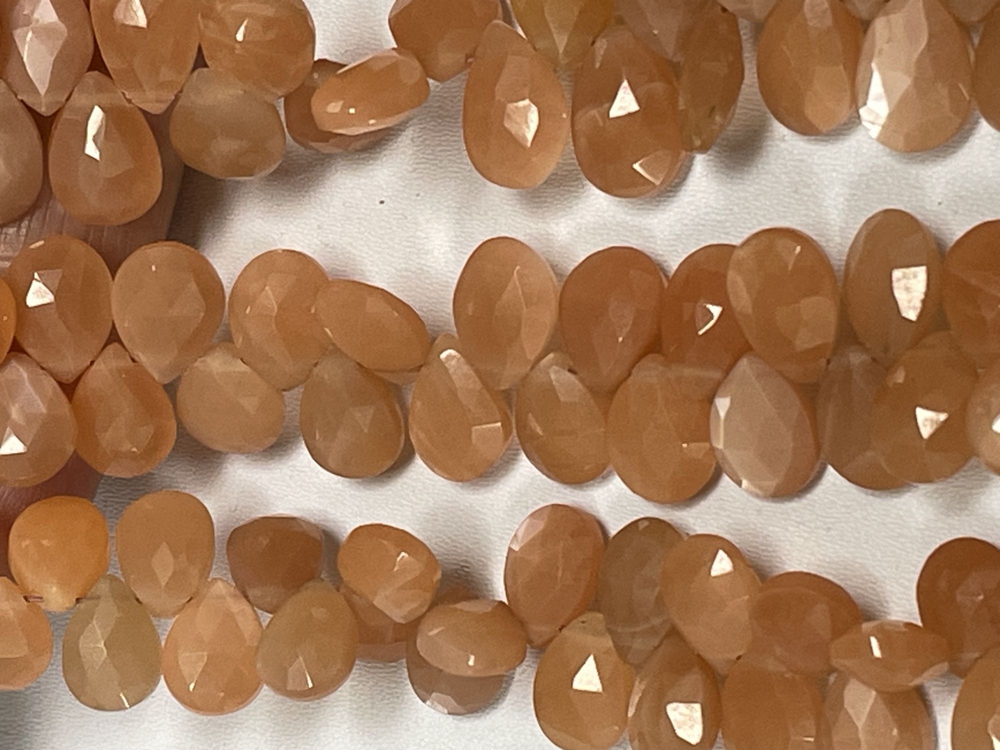 Peach Moonstone Pear Faceted