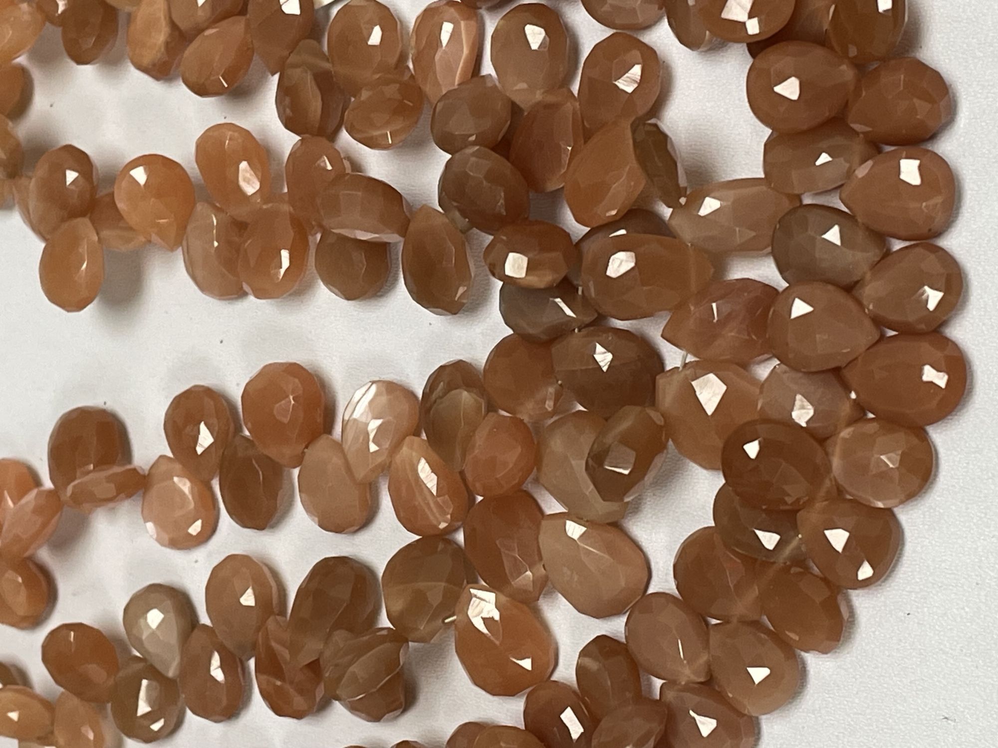 Peach Moonstone Pear Faceted