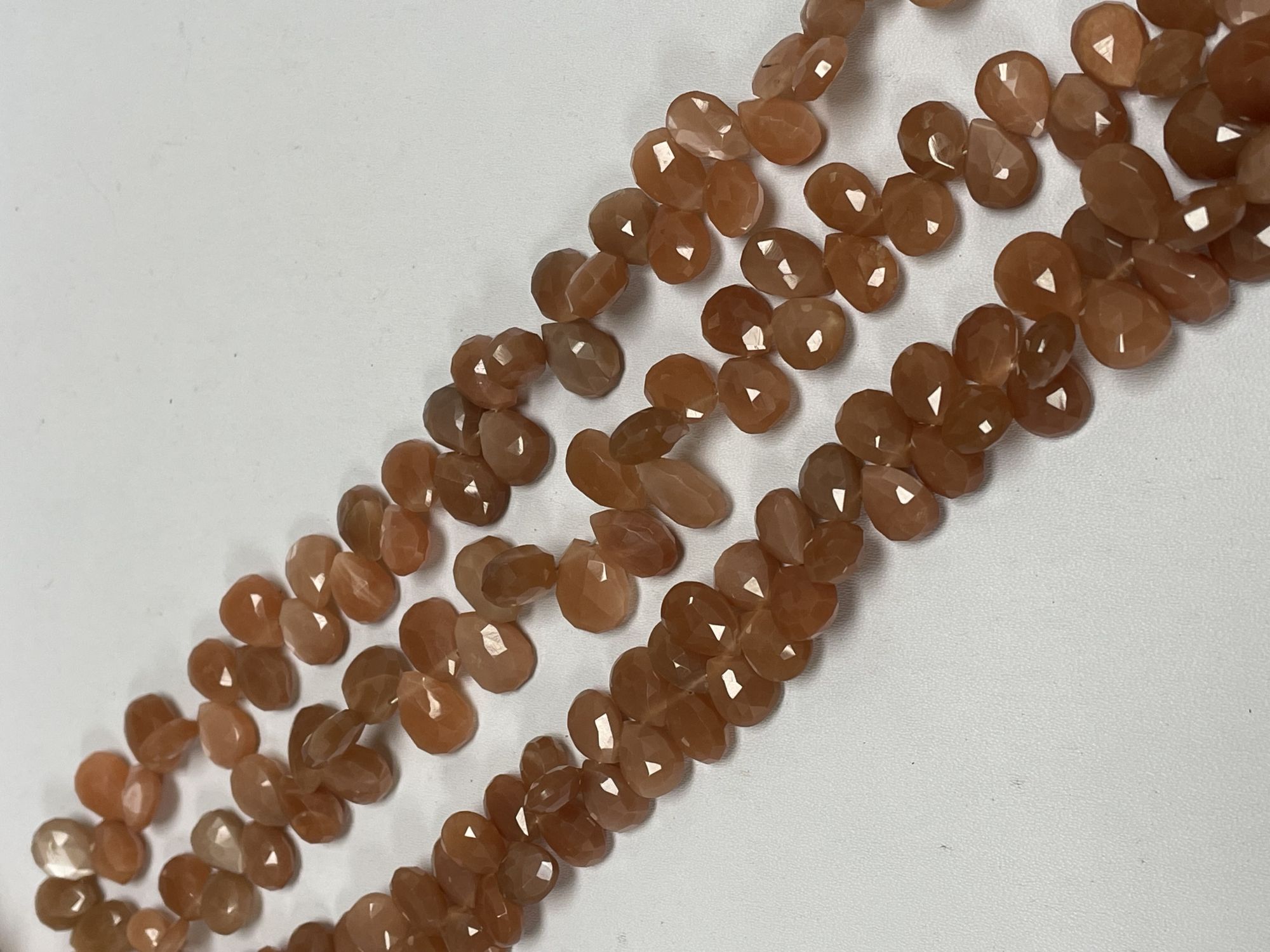 Peach Moonstone Pear Faceted