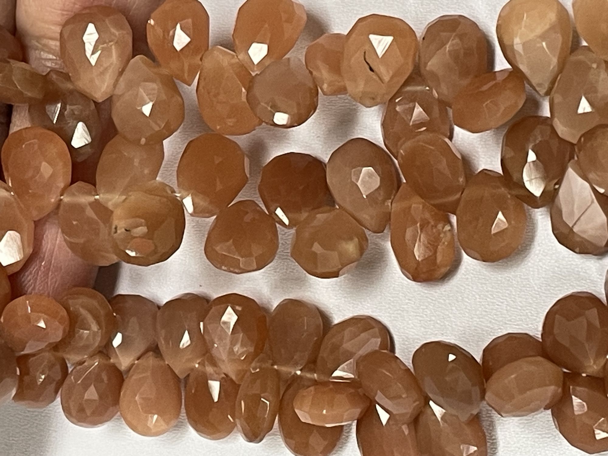 Peach Moonstone Pear Faceted