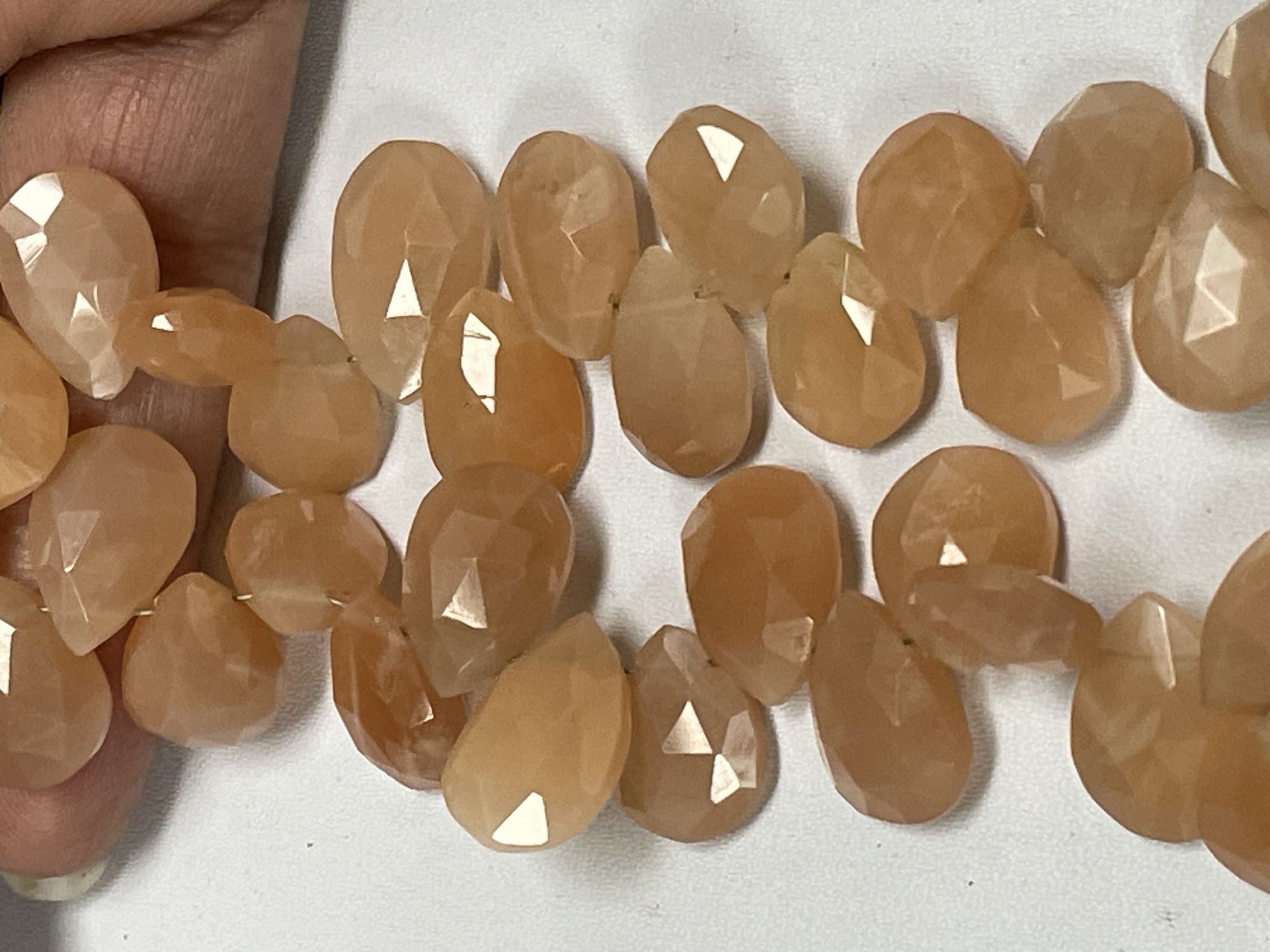 Peach Moonstone Pear Faceted