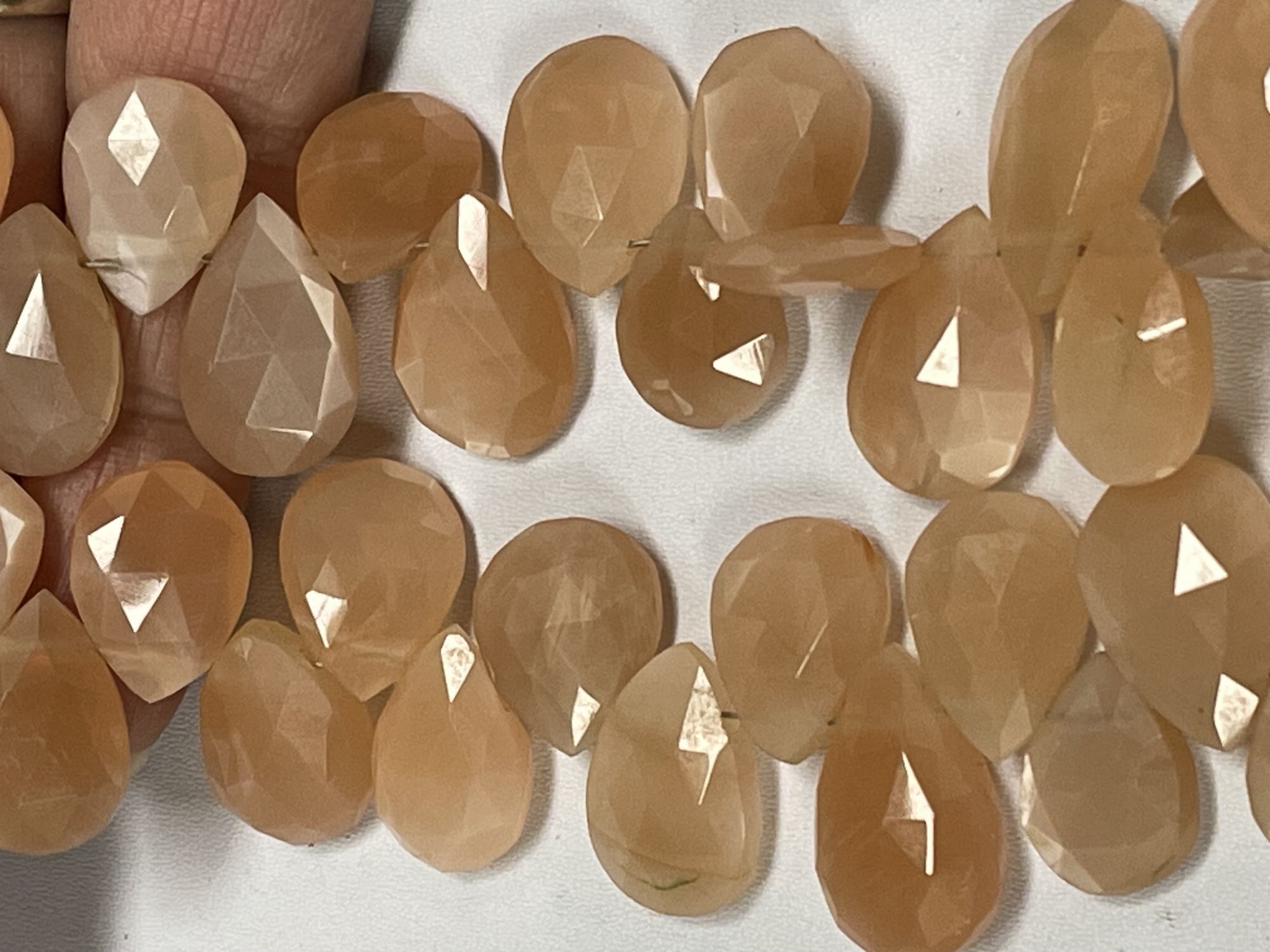Peach Moonstone Pear Faceted
