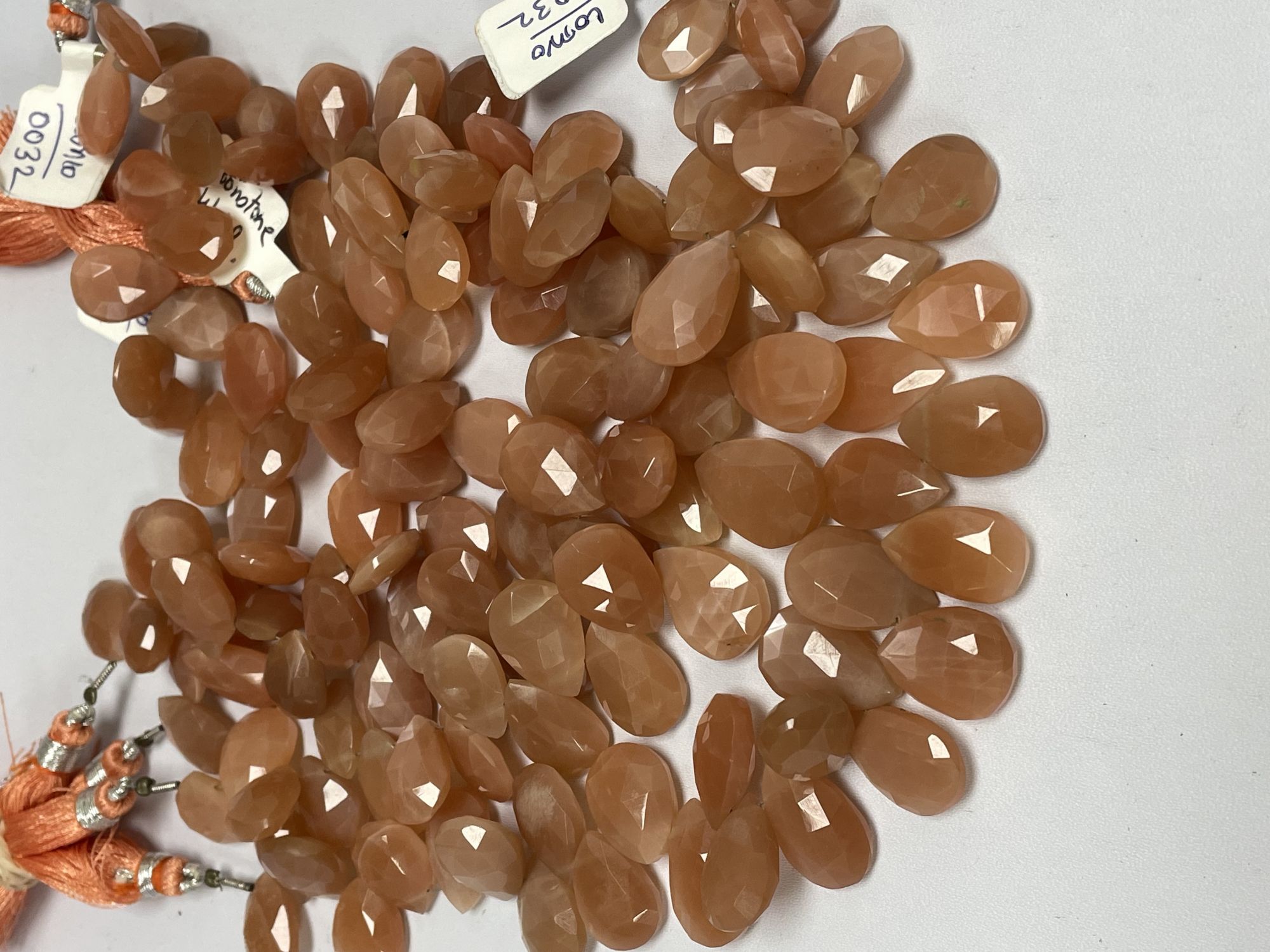 Peach Moonstone Pear Faceted