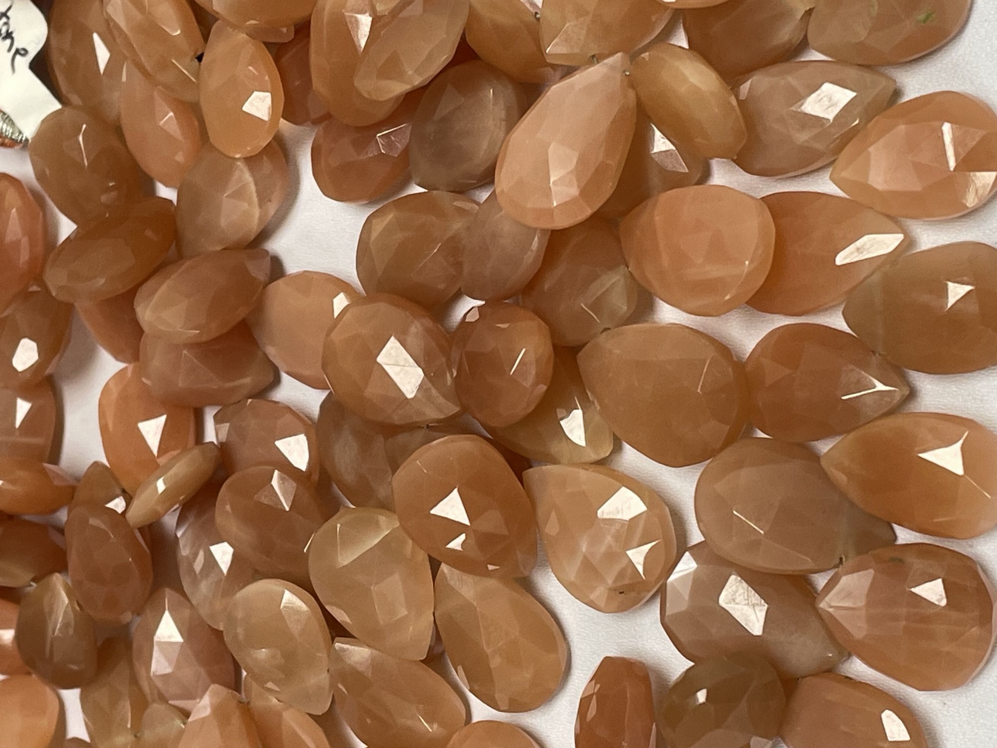 Peach Moonstone Pear Faceted