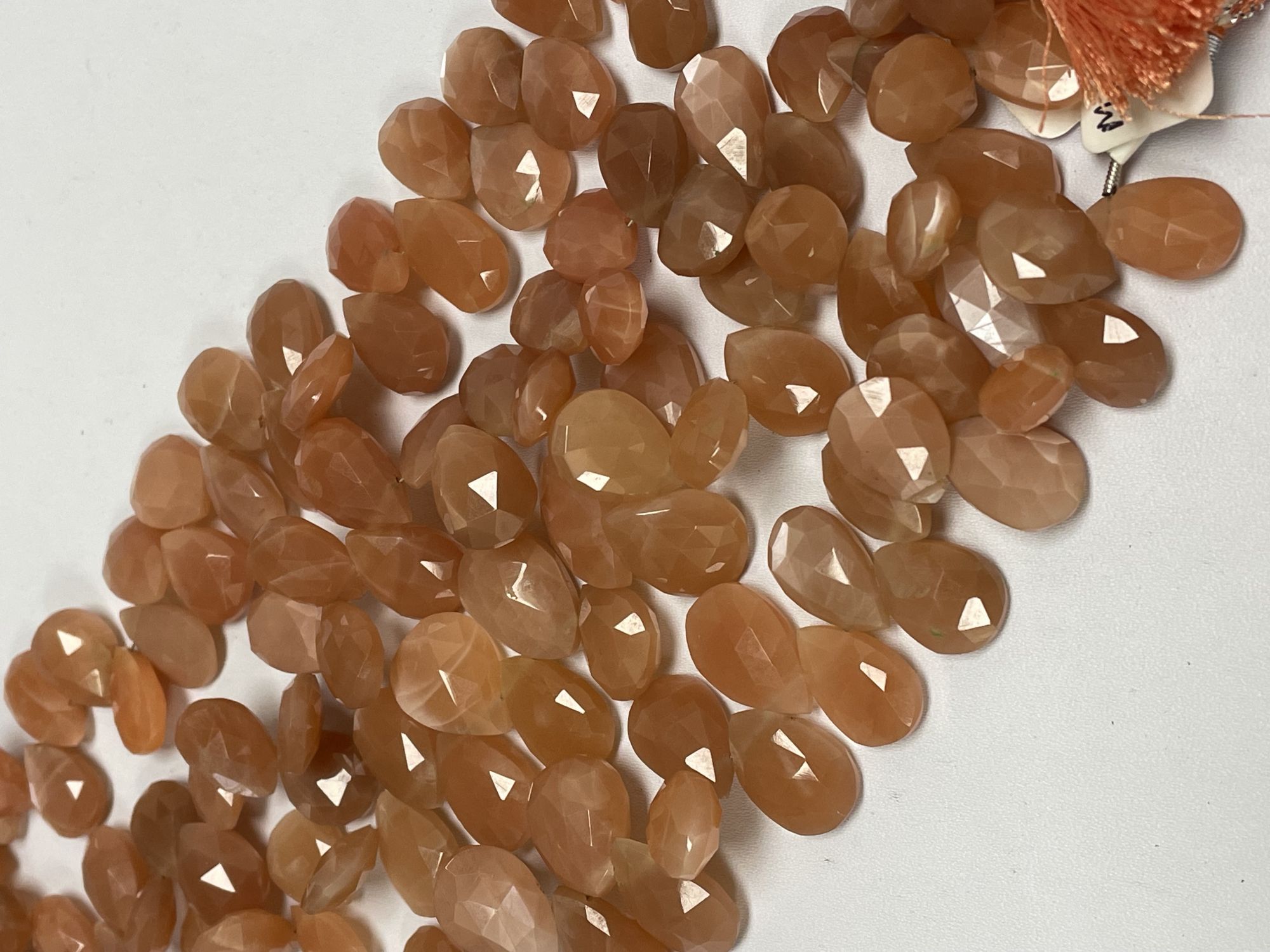 Peach Moonstone Pear Faceted