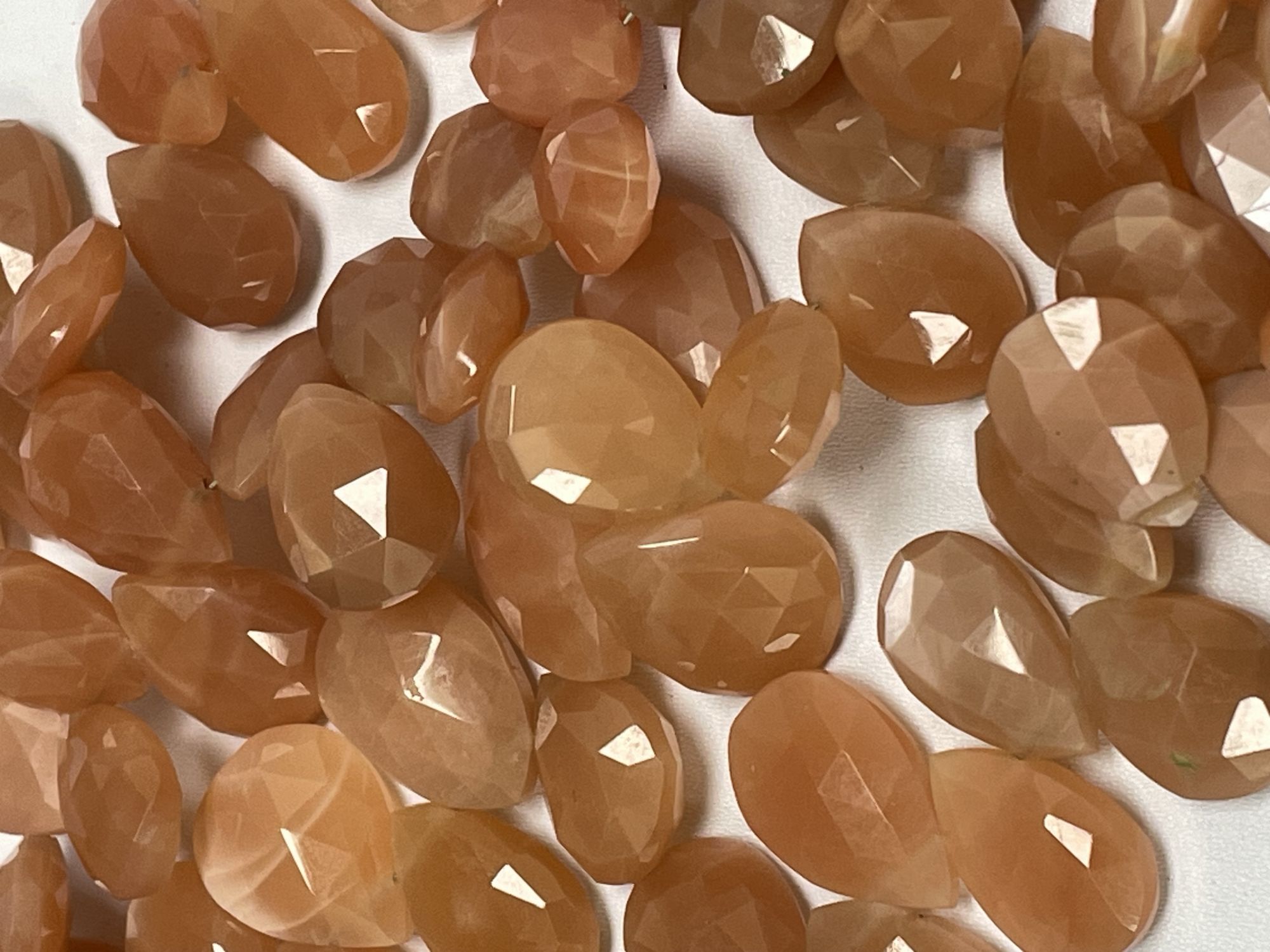 Peach Moonstone Pear Faceted