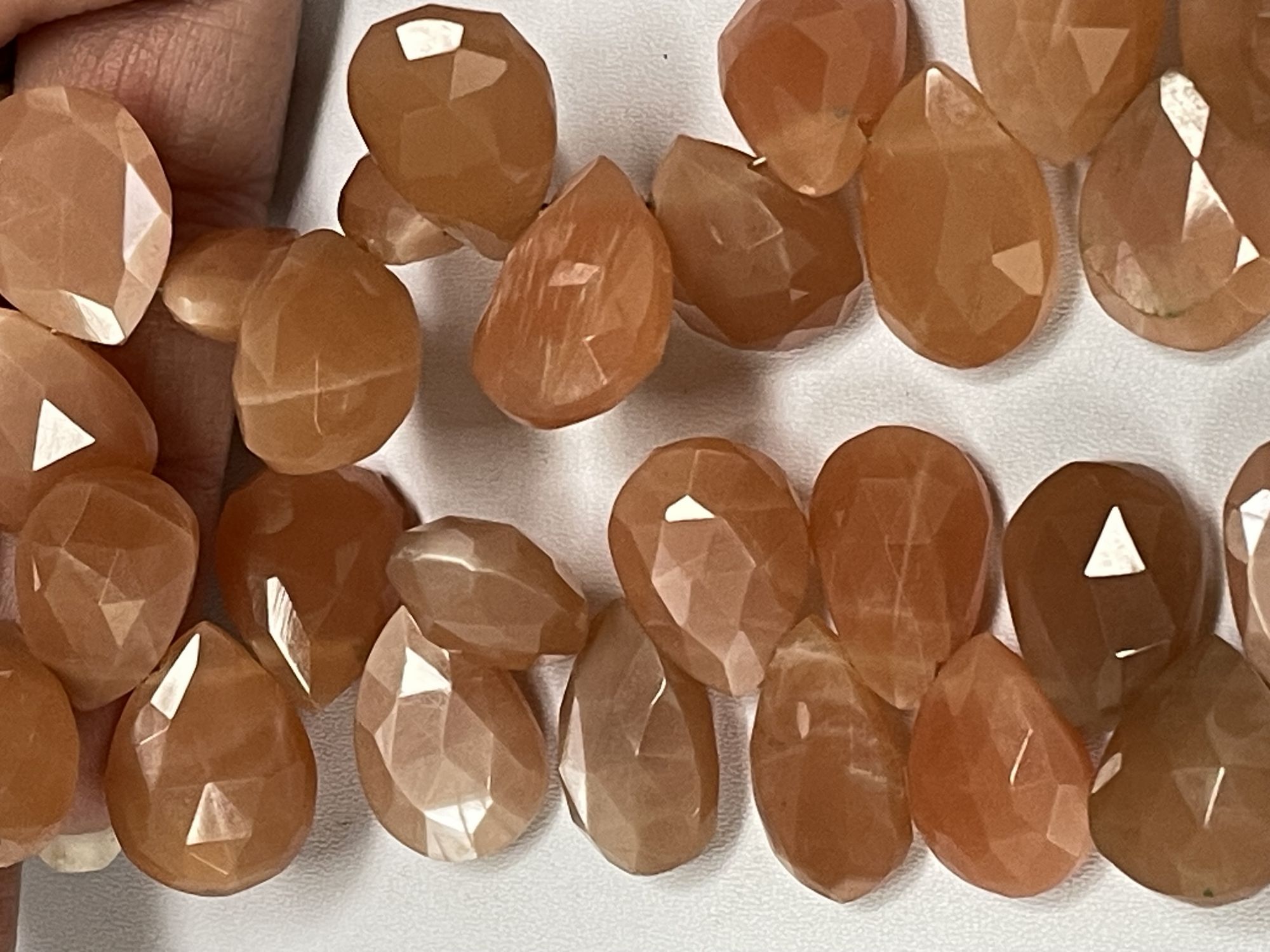Peach Moonstone Pear Faceted