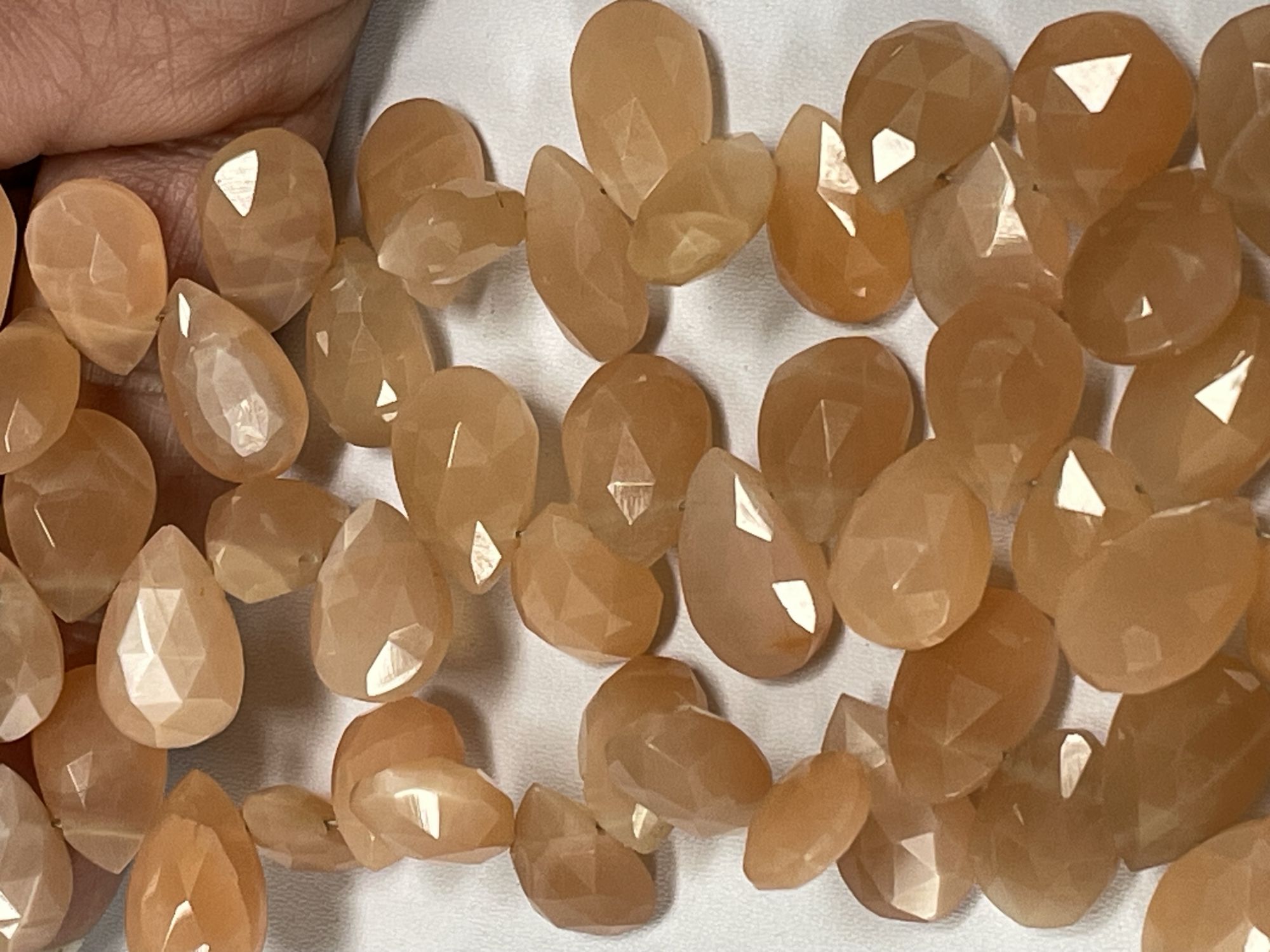 Peach Moonstone Pear Faceted