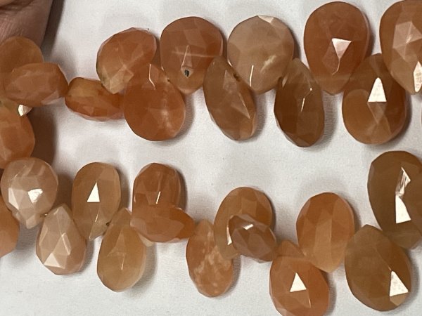 Peach Moonstone Pear Faceted