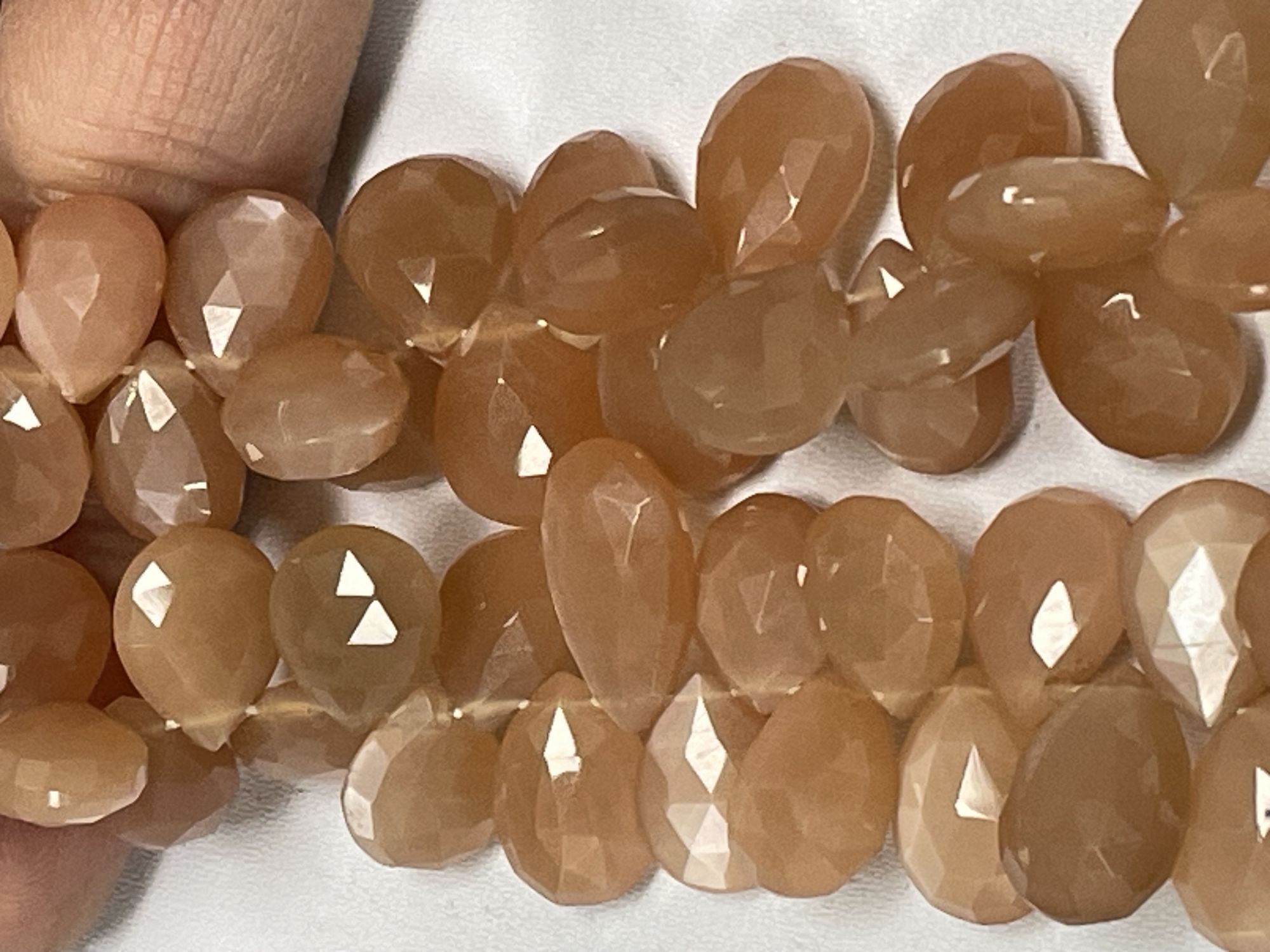 Peach Moonstone Pear Faceted