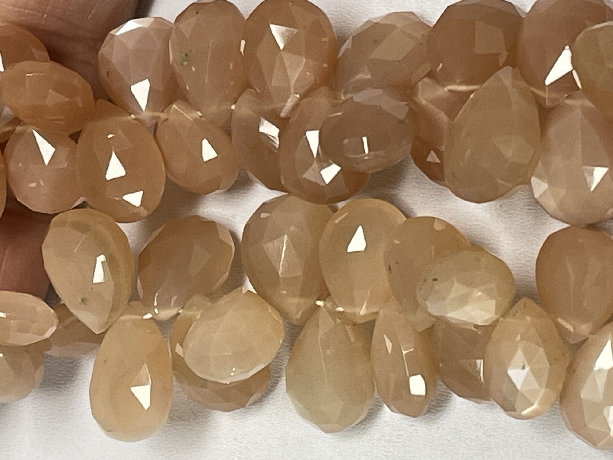 Peach Moonstone Pear Faceted