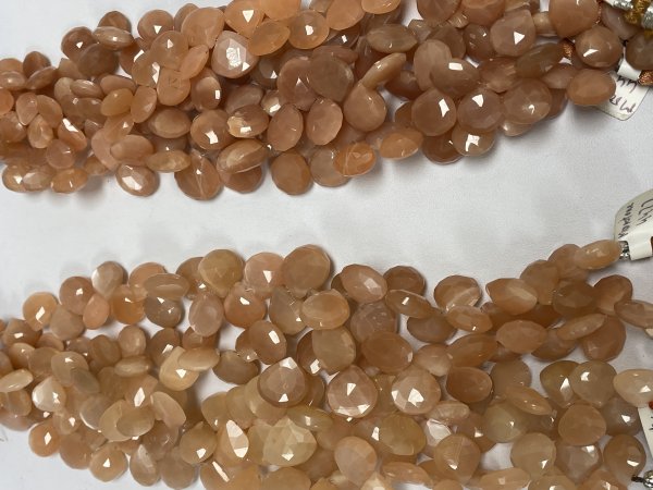 Peach Moonstone Heart Faceted