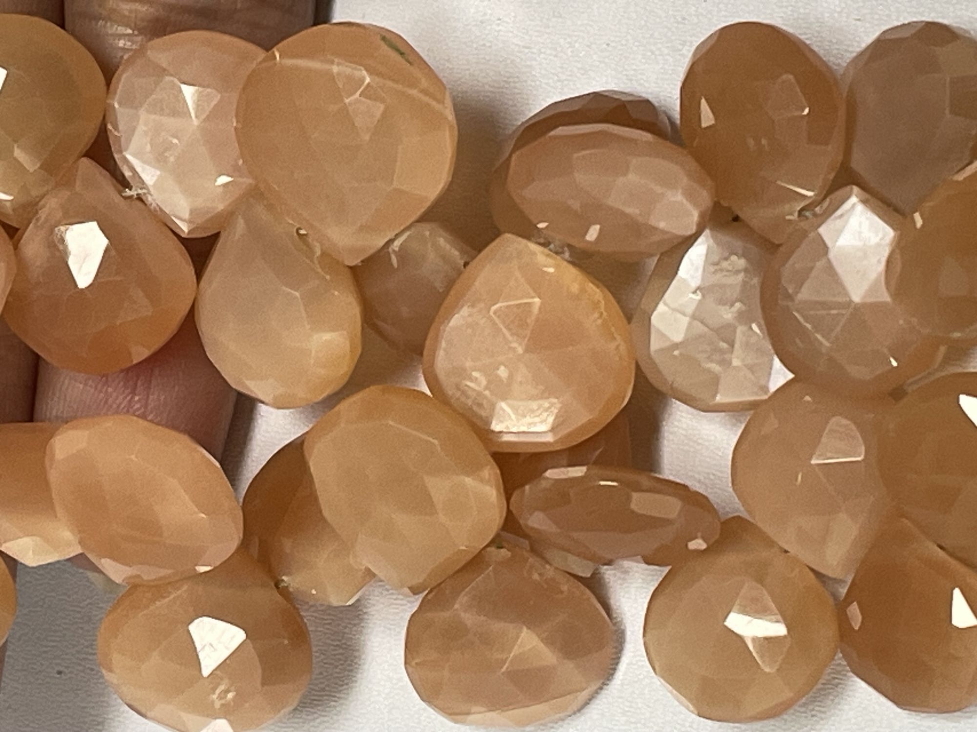 Peach Moonstone Heart Faceted